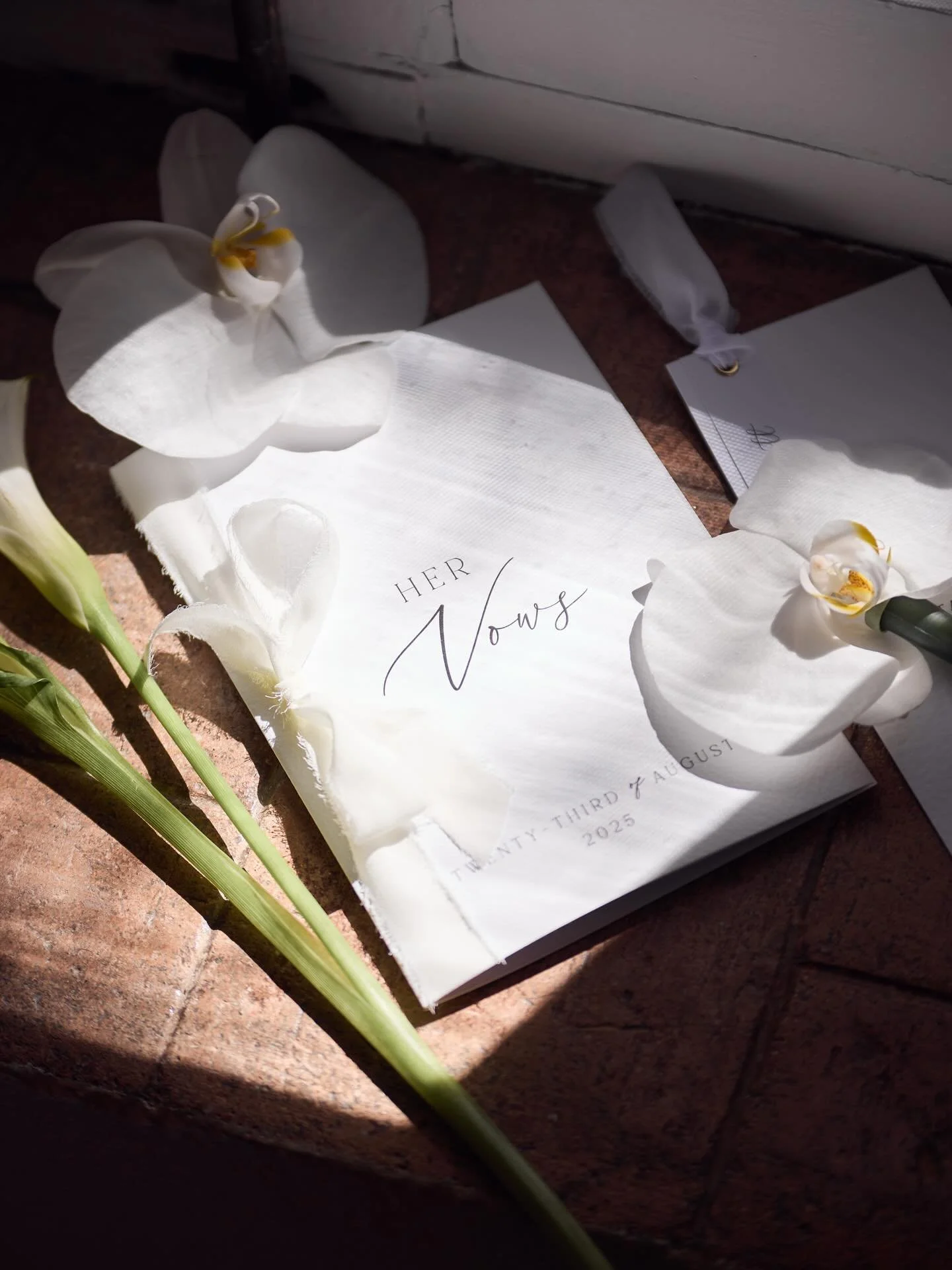 Scott &amp; Jess 🤍 Seeing our vow booklets become part of your special day will never not feel like magic. There&rsquo;s just something about holding your promises in your hands, words written on paper, not a phone screen that makes those moments ev