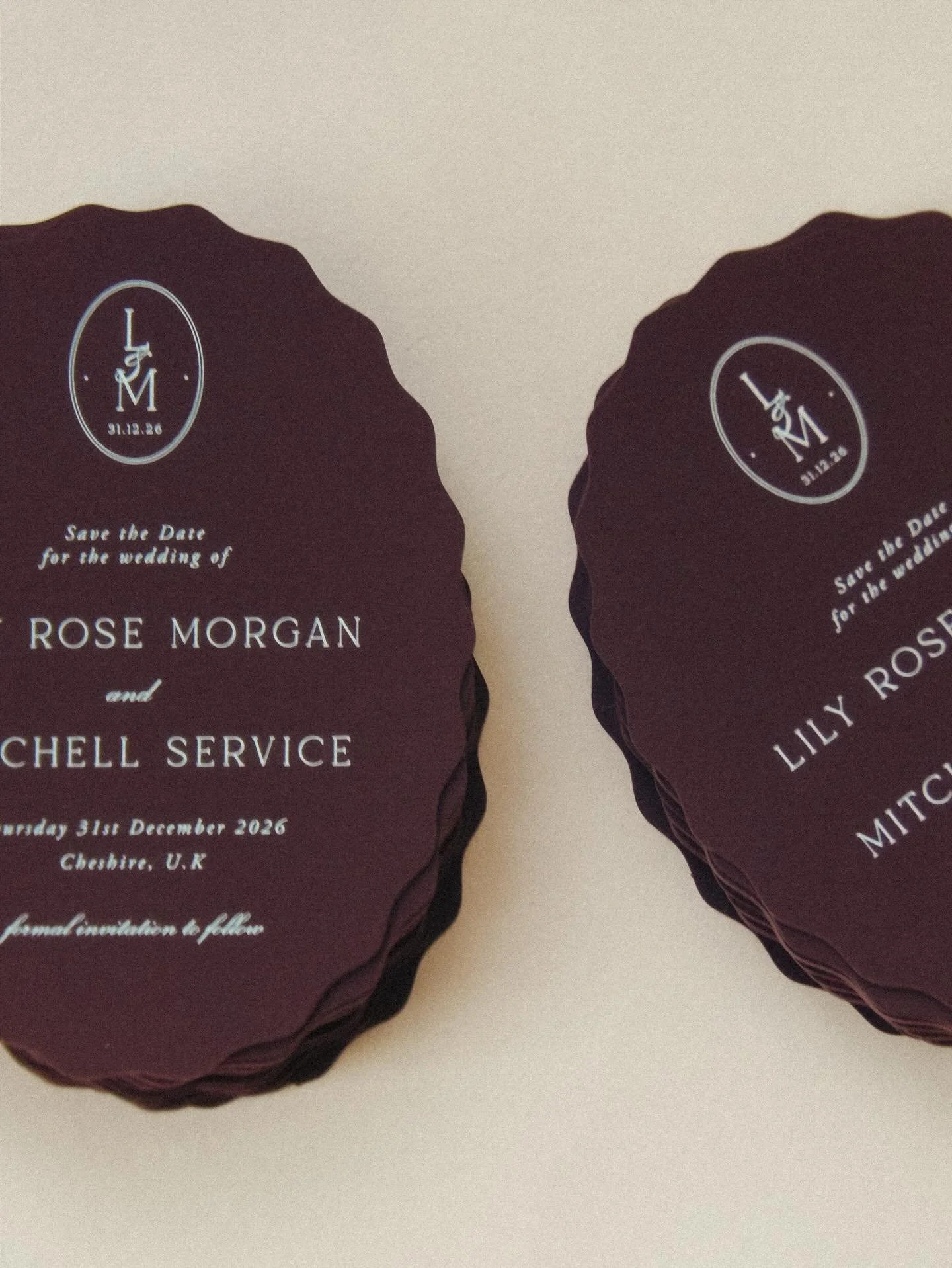 365 days to go for Lily + Mitchell 🍇 one of our favourite save the dates for 2025. We can&rsquo;t wait to work on L+M&rsquo;s suite &amp; day of stationery in 2026, eeeek! It&rsquo;s going to be a good one ✨