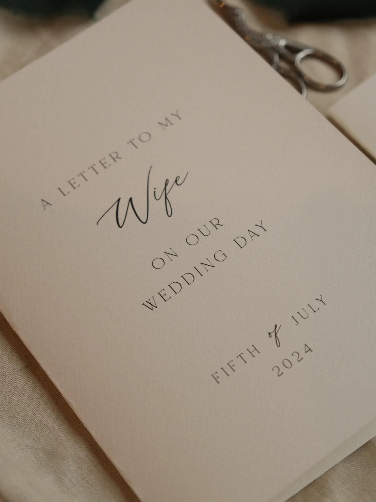 similar to our popular vow booklets, we also offer the most perfect way to tell your loved one how much they mean to you on your wedding morning.

Imagine your favourite person being captured, reading this when they&rsquo;re getting ready for your sp