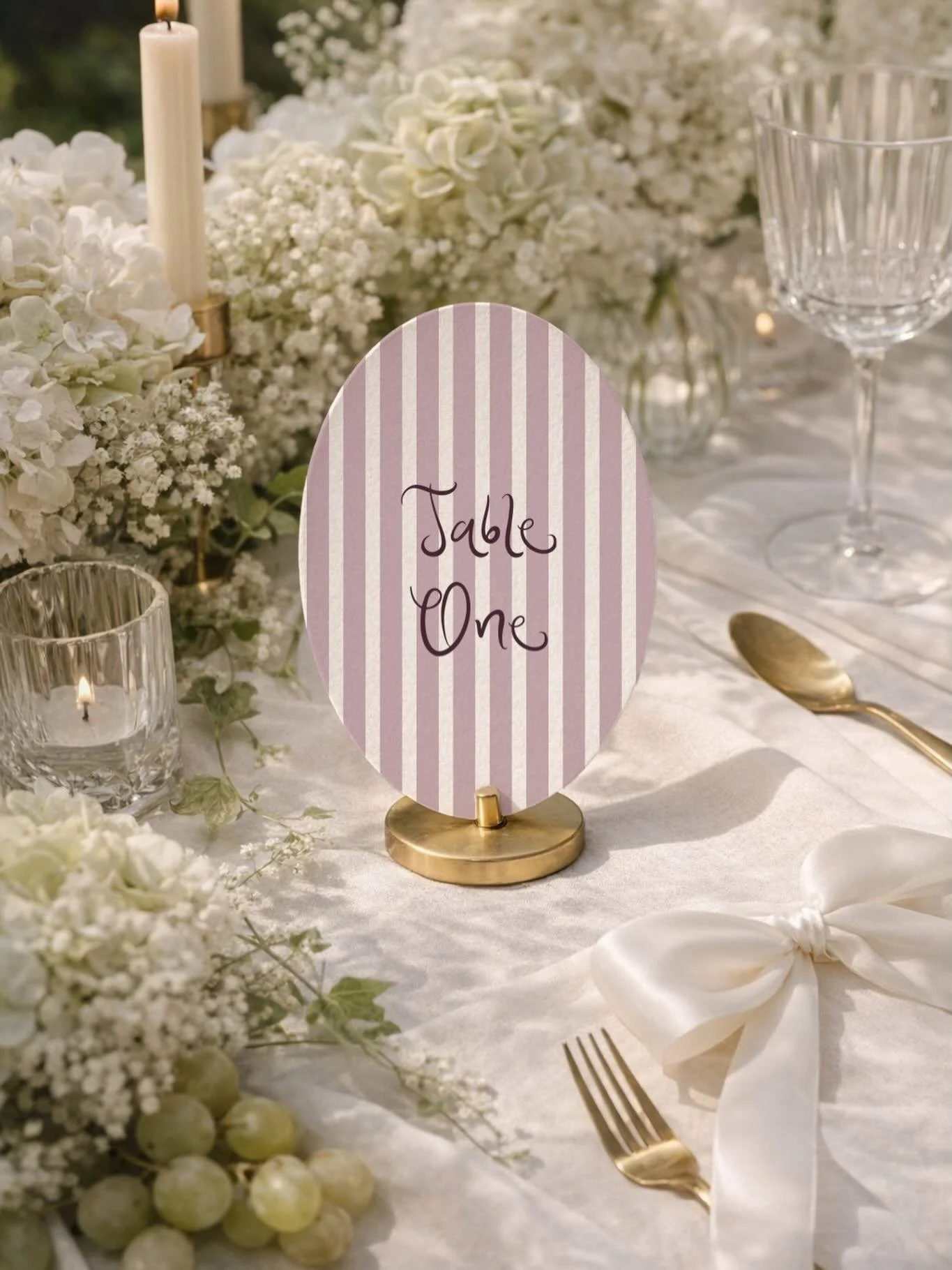 what&rsquo;s more beautiful that allowing your colour scheme to subtly shine through on your special day 🍇 subtle hints of grape coloured tones for the table numbers and elevating them with a beautiful gold stand for your guests to see 🦢🍇

Feature