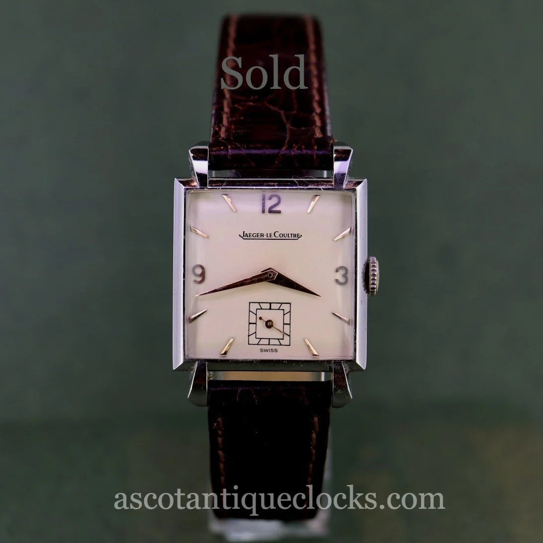 1940s vintage Jaeger-LeCoulres square stainless steel watch