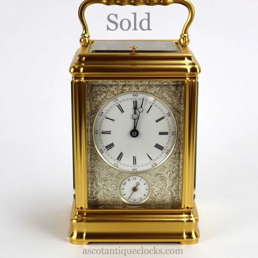 Late 19th Century striking carriage clock retailed by Leroy Paris.