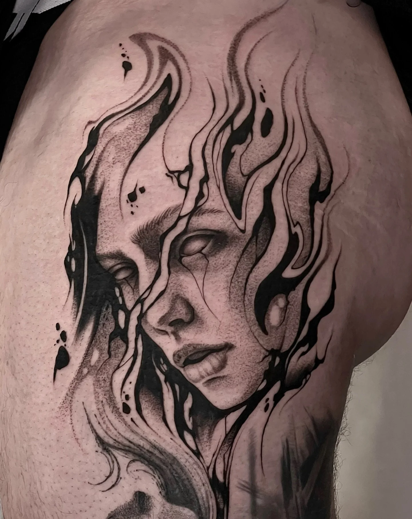 I drew this design over a year ago and had been wanting to tattoo it since. Turns out it was waiting for Jason to walk into the studio on a Monday afternoon as I was finishing up tattooing earlier than usual and say I&rsquo;ve got this bit of spare s