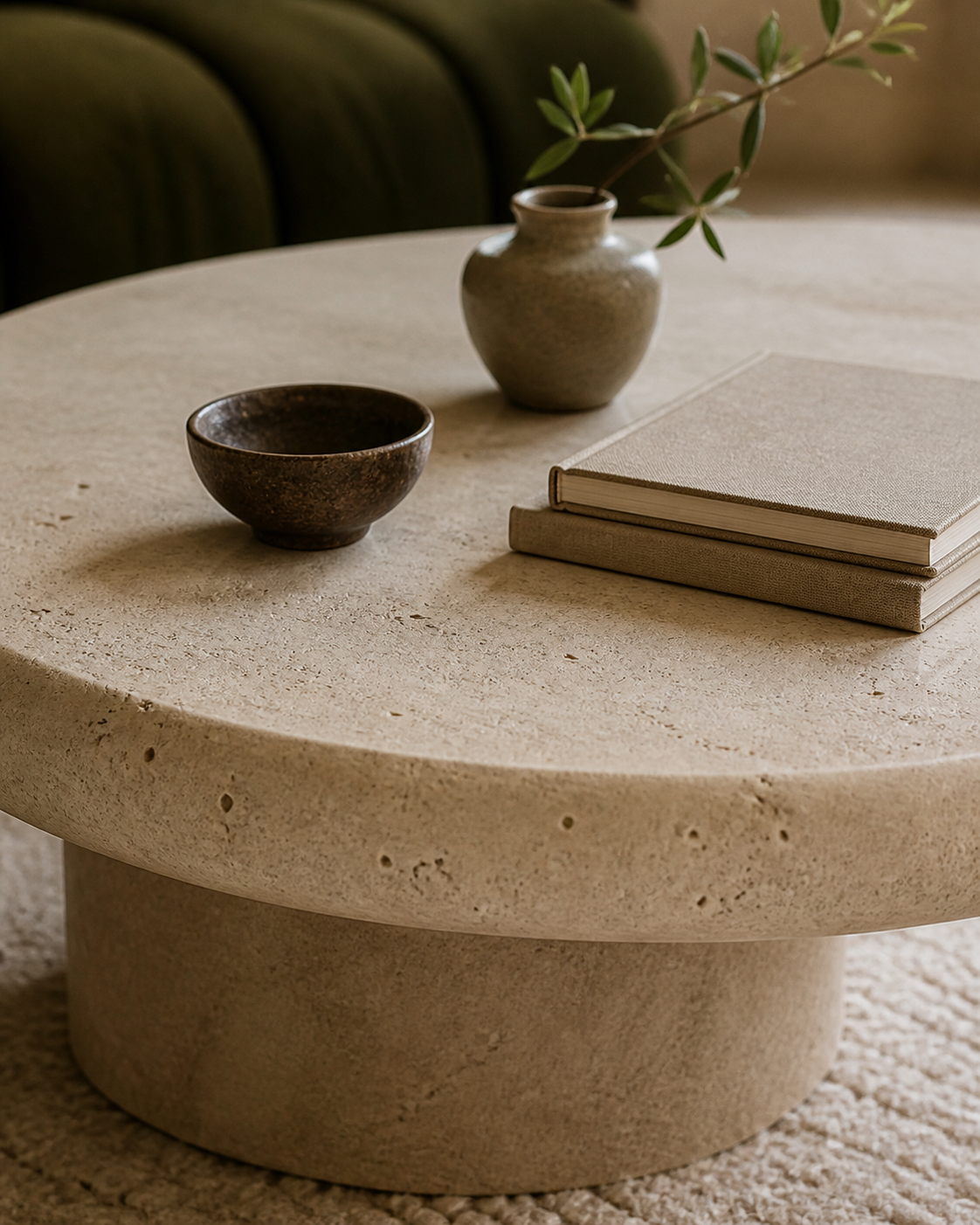 Rounded coffee table edge, a child-safe interior design detail