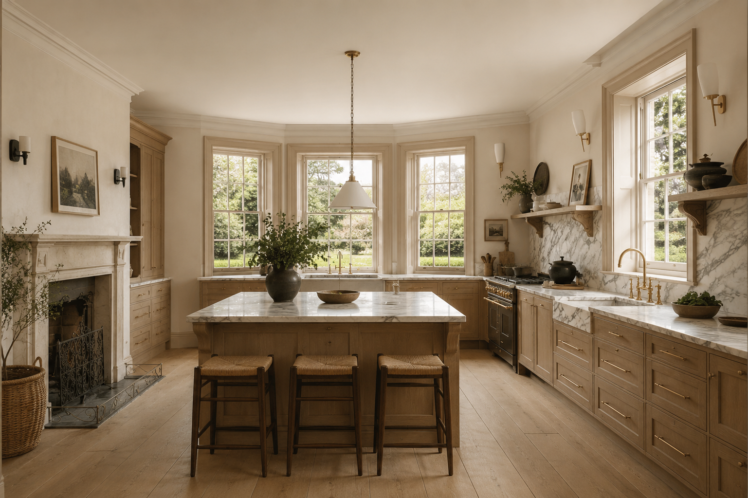 kitchen with sash windows renovation