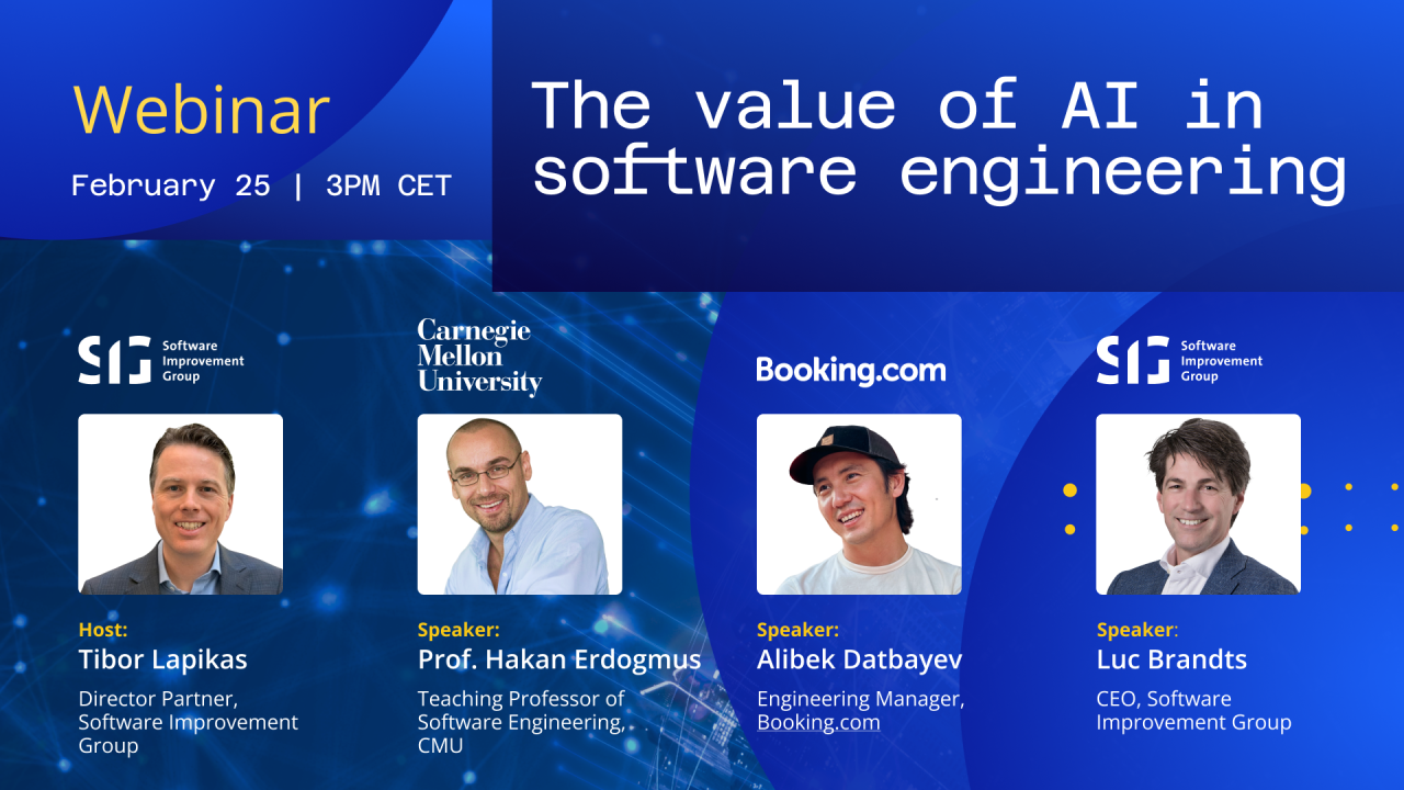 Speaker at the webinar: “The Value of AI in Software Engineering”