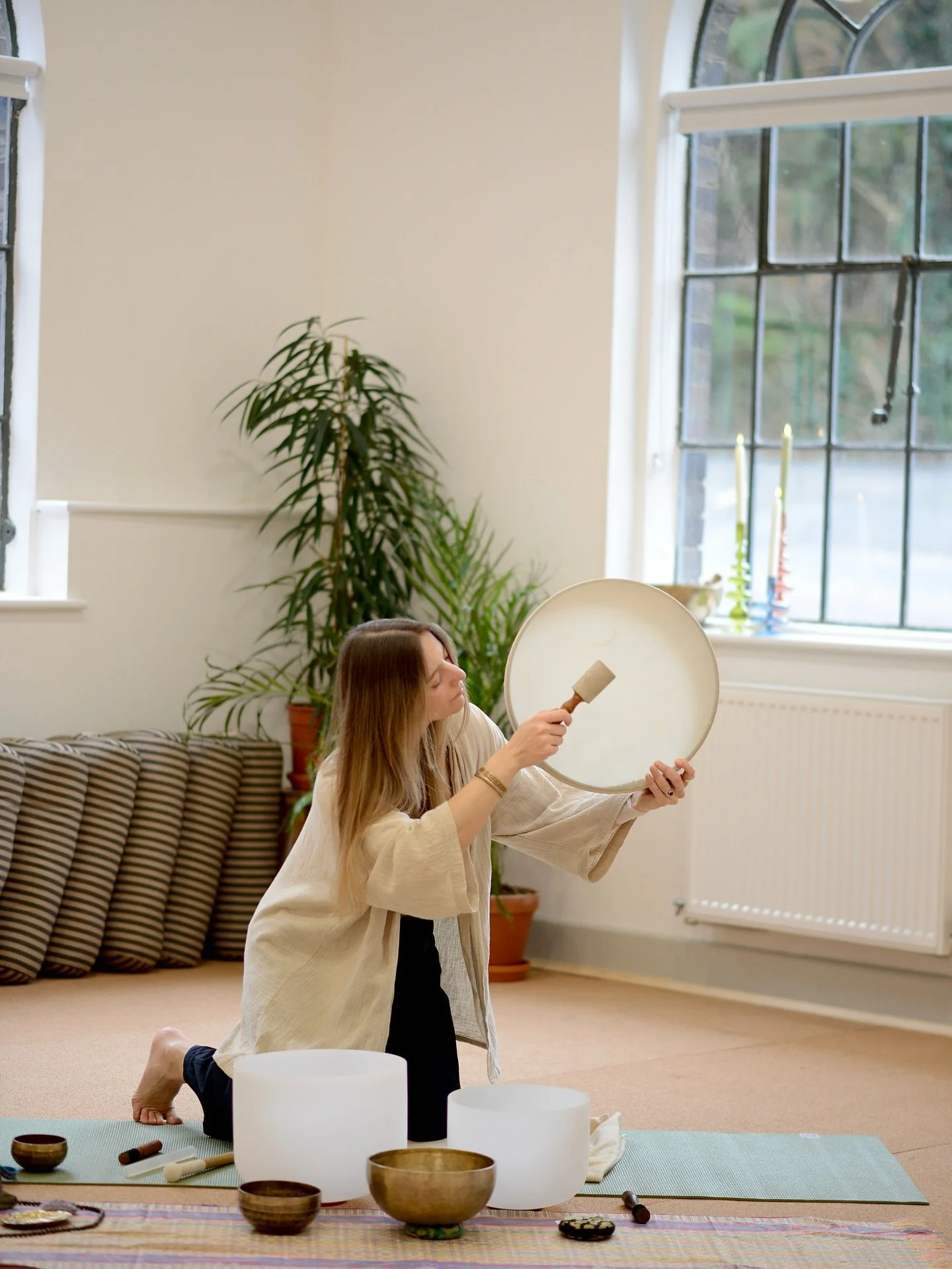 C.A.L.M with @kariaryehyoga. Connect, Awaken, Listen &amp; Move. A deeply restorative practice to bring you back to yourself. Sat 13th June 6pm - 7:15pm. Book now ☁️