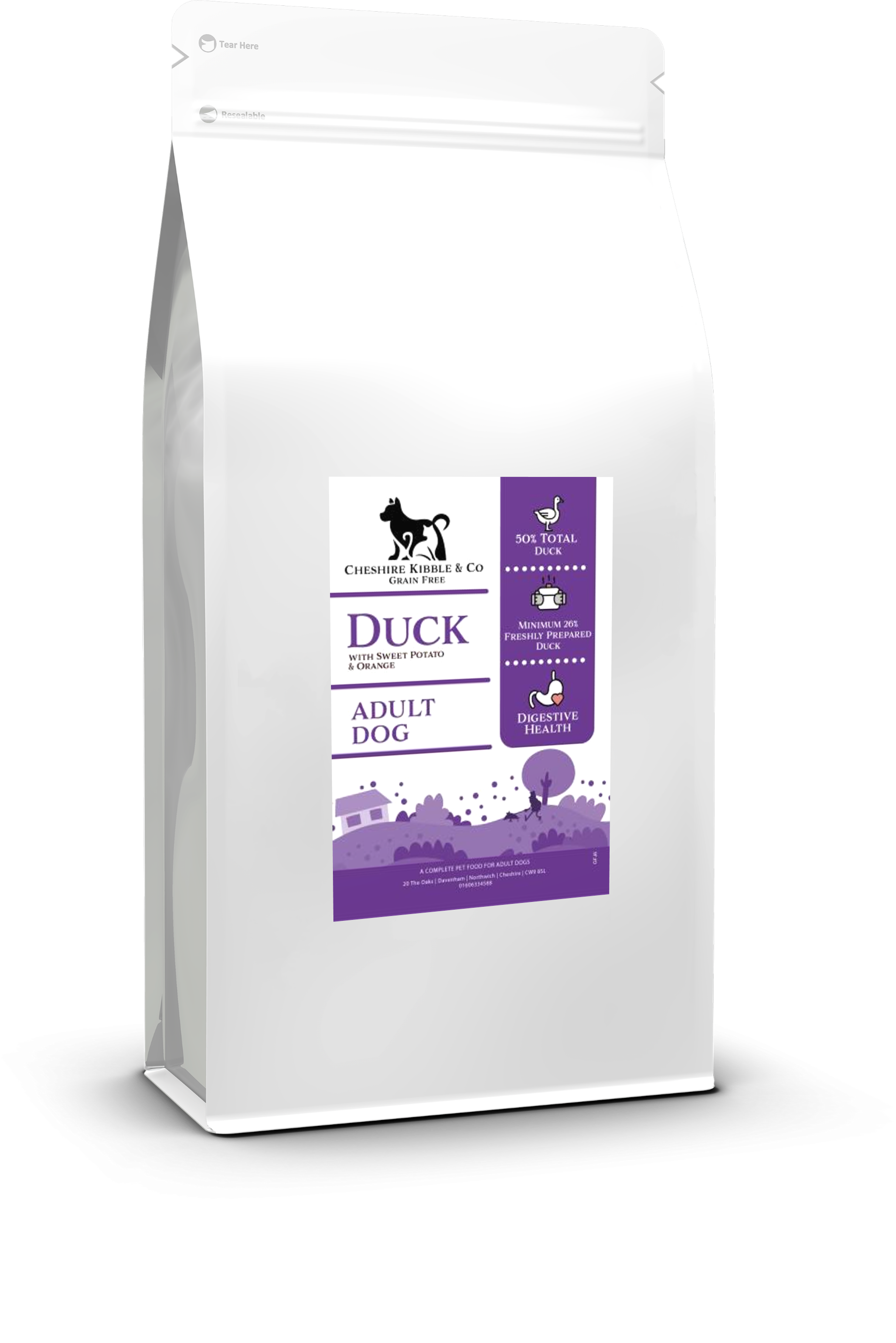 Duck with Sweet Potato & Orange - Adult Dog Food (2kg)