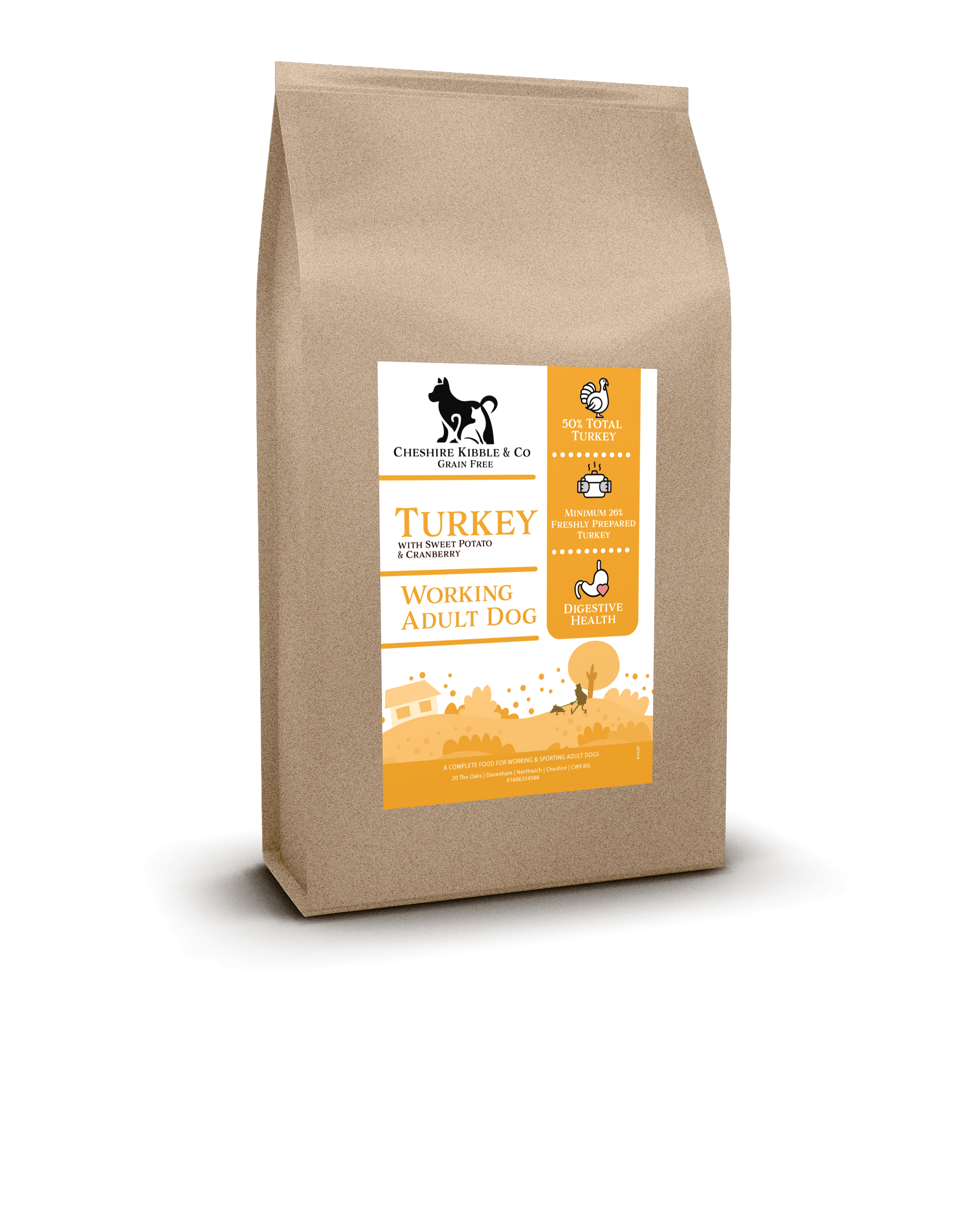 Grain Free Adult Turkey with Sweet Potato & Cranberry – Adult Dog Food (2kg)