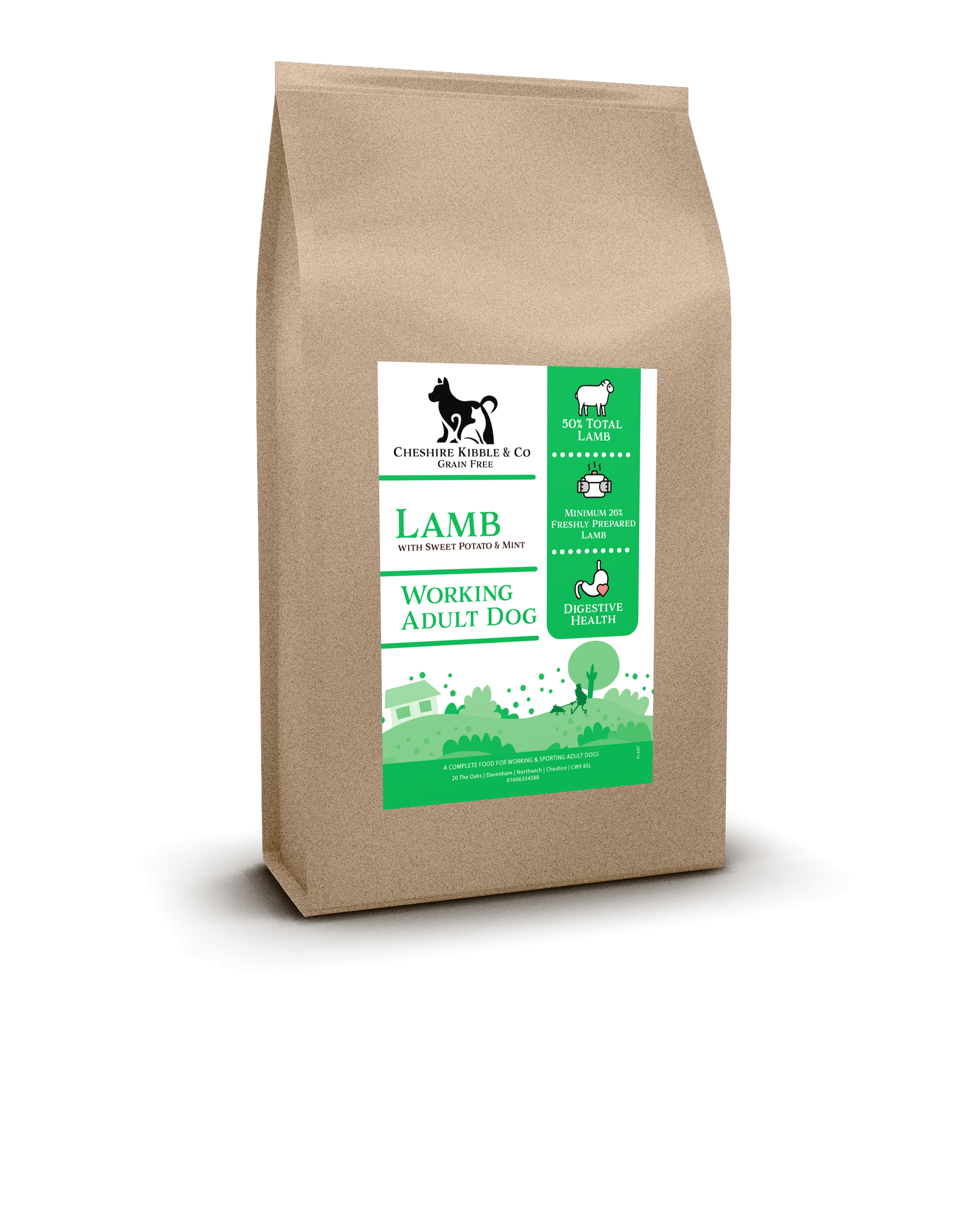 Lamb with Sweet Potato & Mint - Adult Dog Food (2kg)