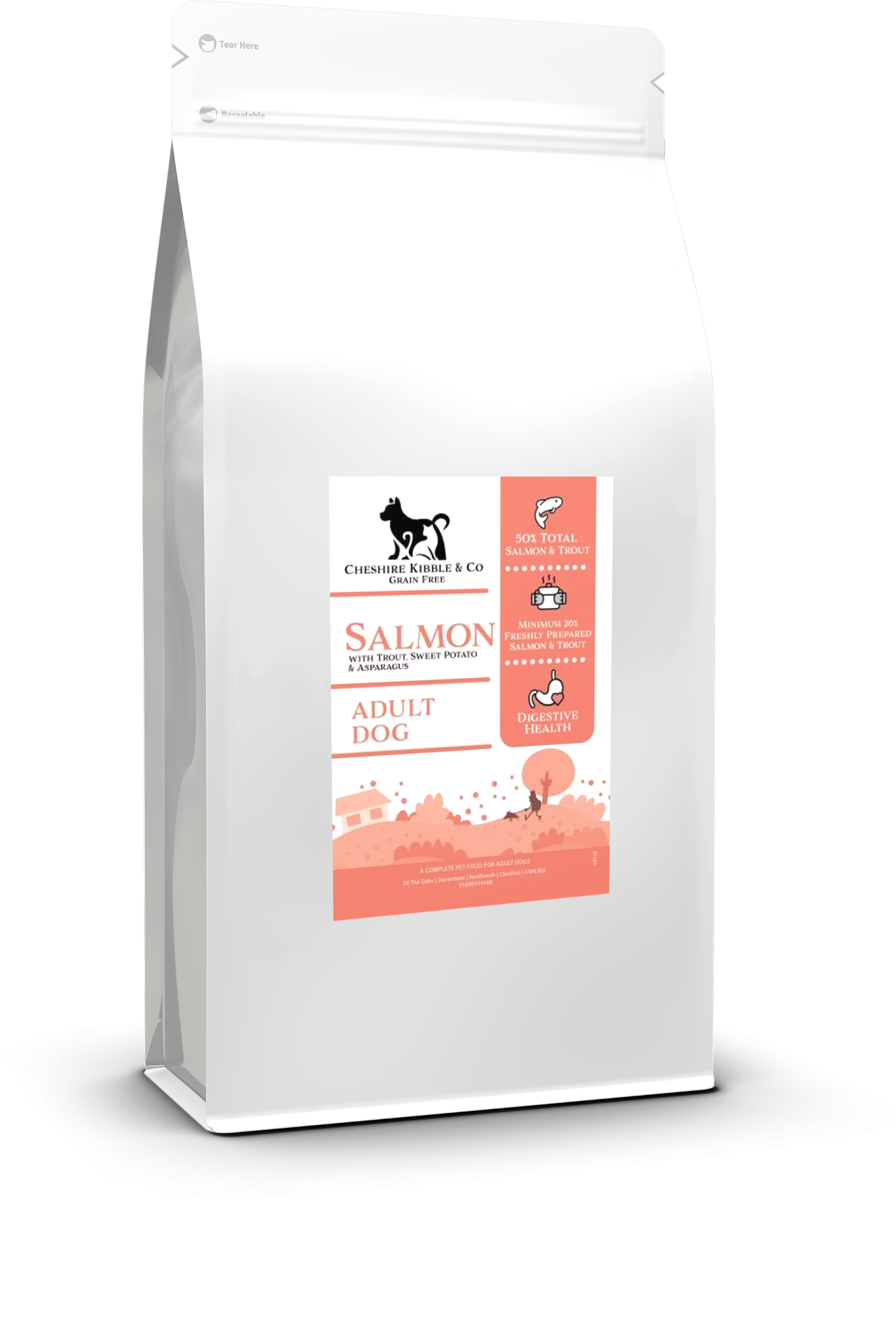 Salmon with Trout, Sweet Potato & Asparagus - Adult Dog Food (2kg)