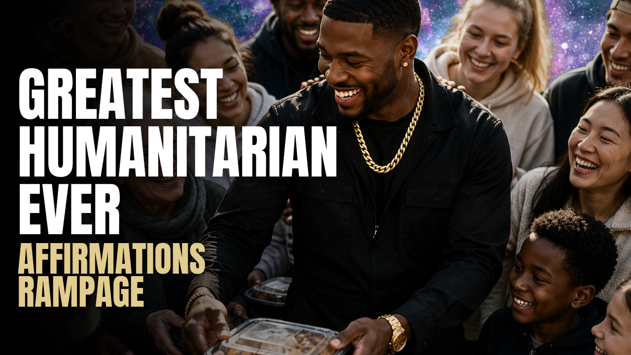 Greatest Humanitarian Ever Affirmations Rampage for Global Impact and Service to Humanity