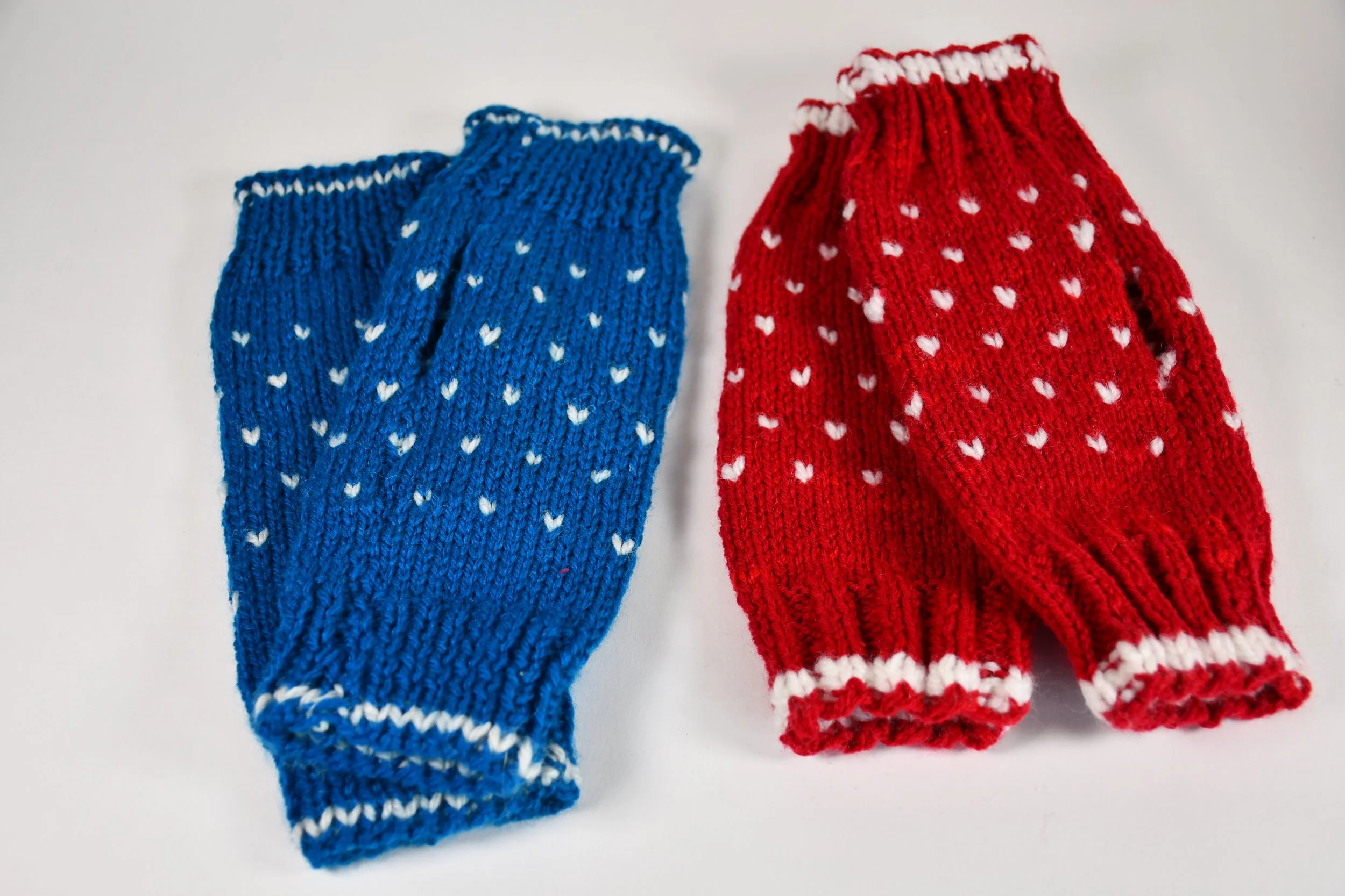 Hand knitted fingerless mittens. Made to order