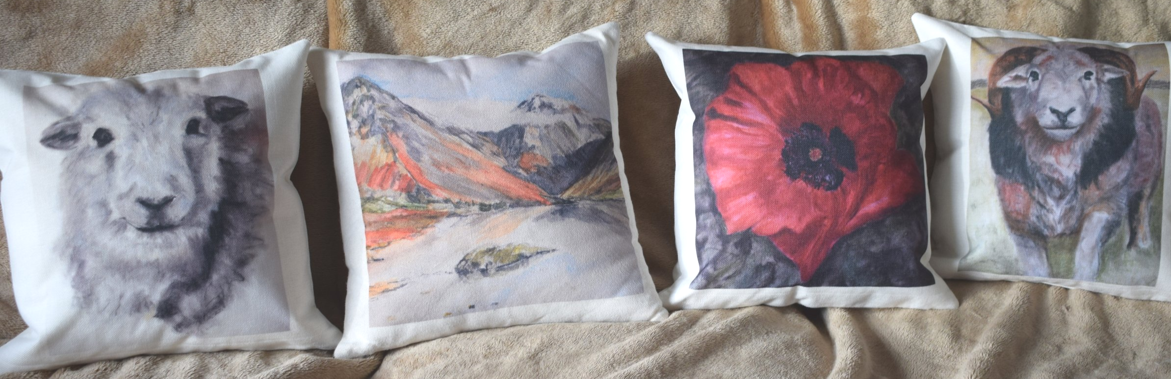 Cushion cover with artwork