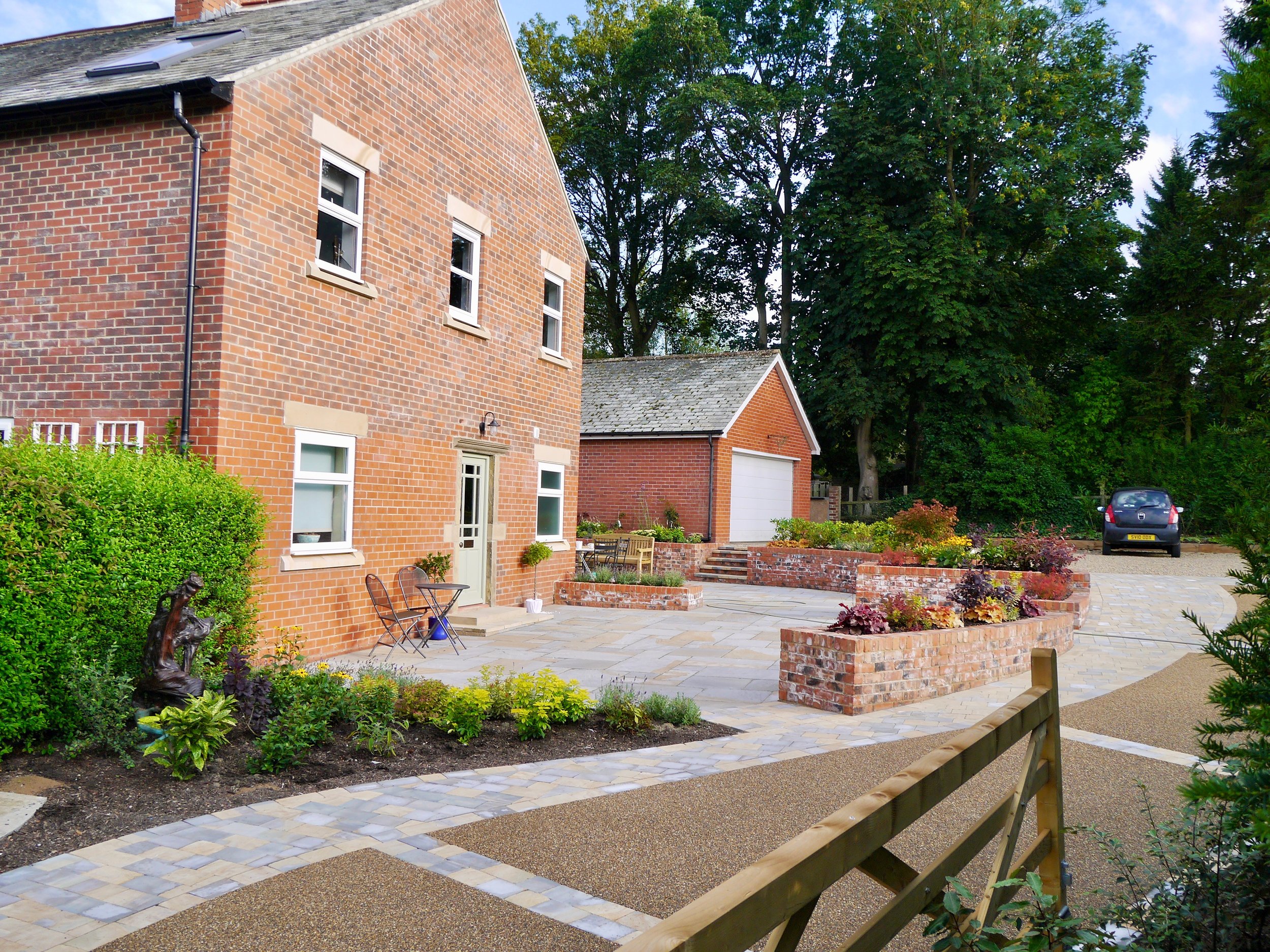 An image showing the new entrance to the property and driveway