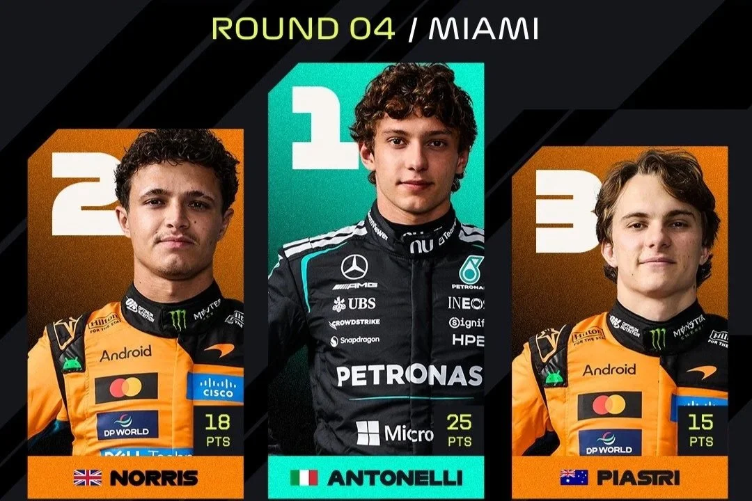 Antonelli vence em Miami e dispara na liderança da Fórmula 1; Bortoleto foi o 12º