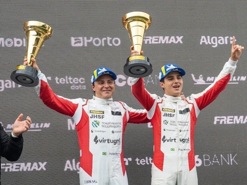 Pipo e Felipe Massa vencem pela primeira vez juntos: "Momento para sempre"