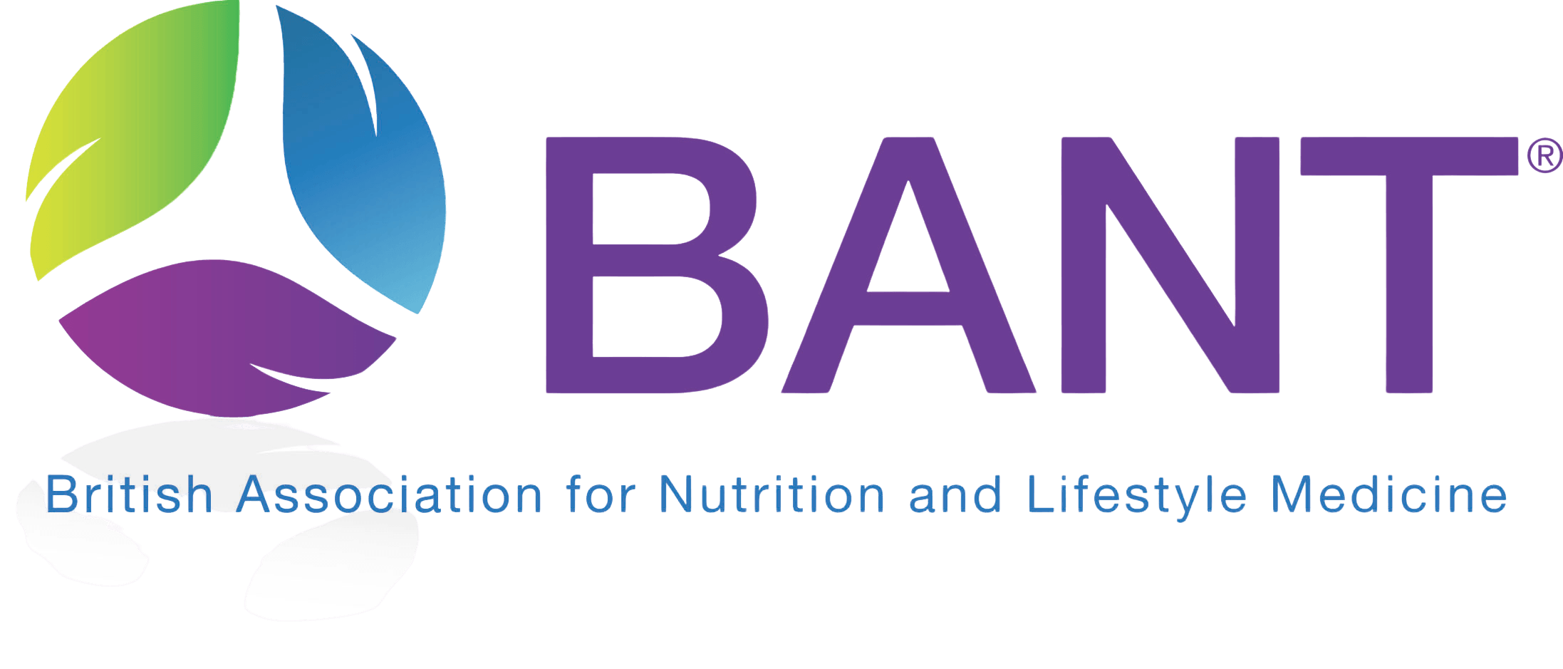 Logo for BANT, the British Association for Nutrition and Lifestyle Medicine, featuring a colorful circular leaf design and purple text.