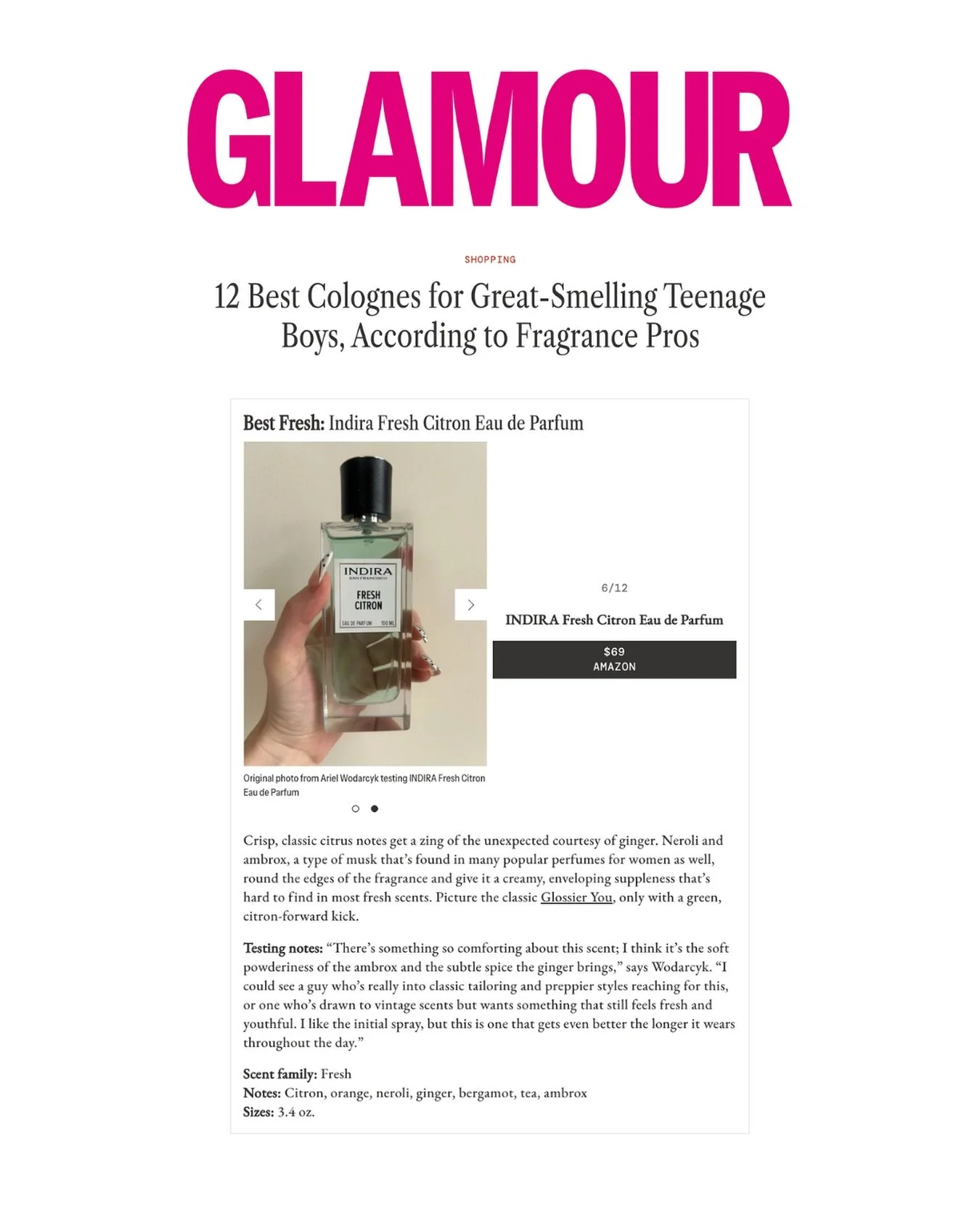 fragrance expert @arielwodo reviews @indira.sanfrancisco Fresh Citron 🍋