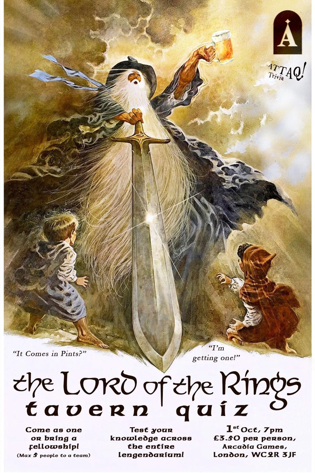 Thursday Tavern All Knight Quiz! LOTR EDITION - Thu 1st October 7:30pm