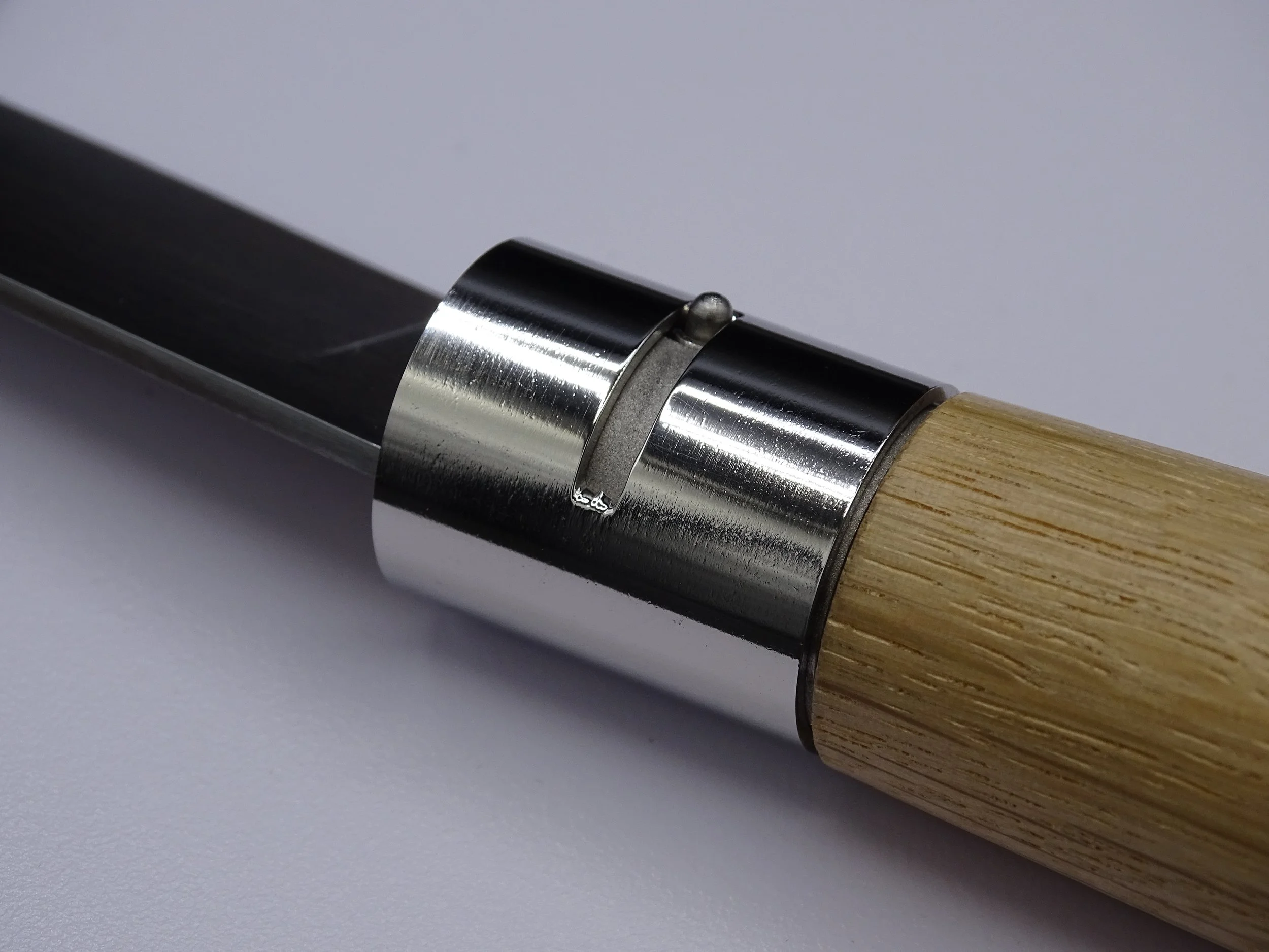Virole acier inoxydable   (comprend une lame acier carbone xc 100 avec finition tirée en long, grain 600)