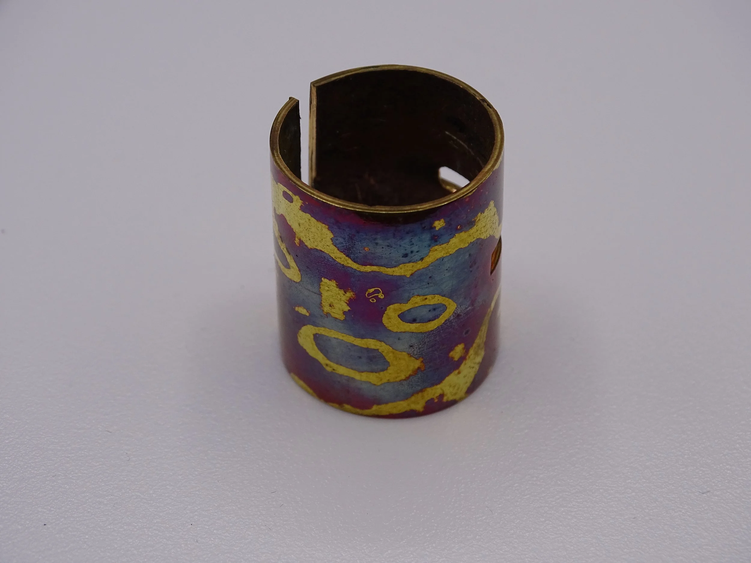 Virole Mokume Gane   (comprend une lame acier carbone xc 100 avec finition tirée en long, grain 600)