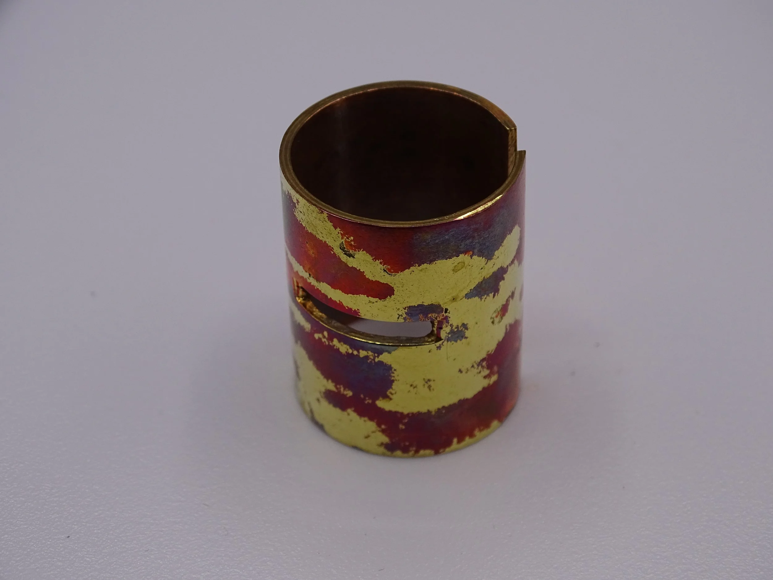 Virole Mokume Gane   (comprend une lame acier carbone xc 100 avec finition tirée en long, grain 600)