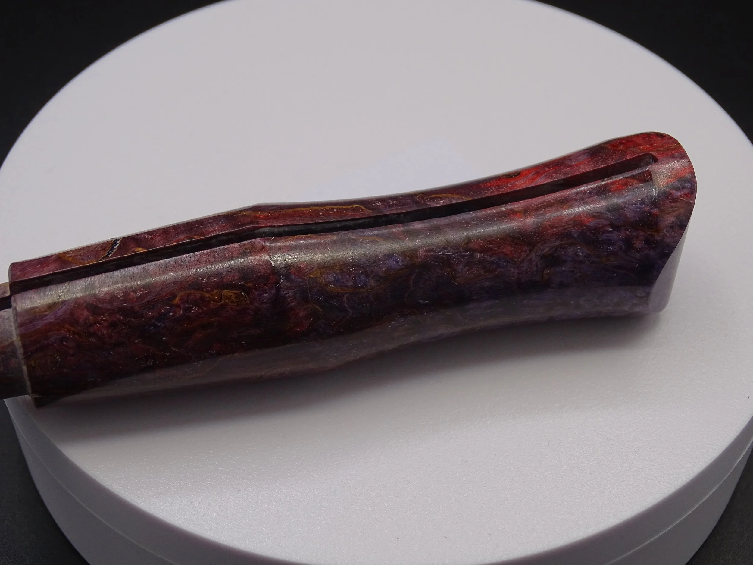 Manche en bois de loupe de bouleau Madré teinté