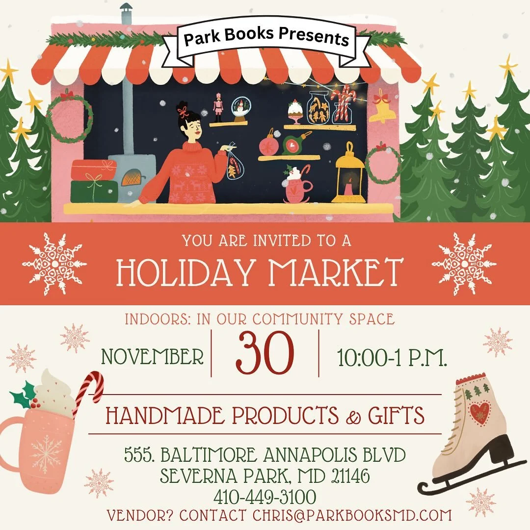 Find me at Park Books Holiday Market in two weeks, on Sunday 11/30 from 10 AM to 1 PM 🎄❄️📚

I will be offering chair massage &amp; scheduling in-home massages 💆🏽&zwj;♀️