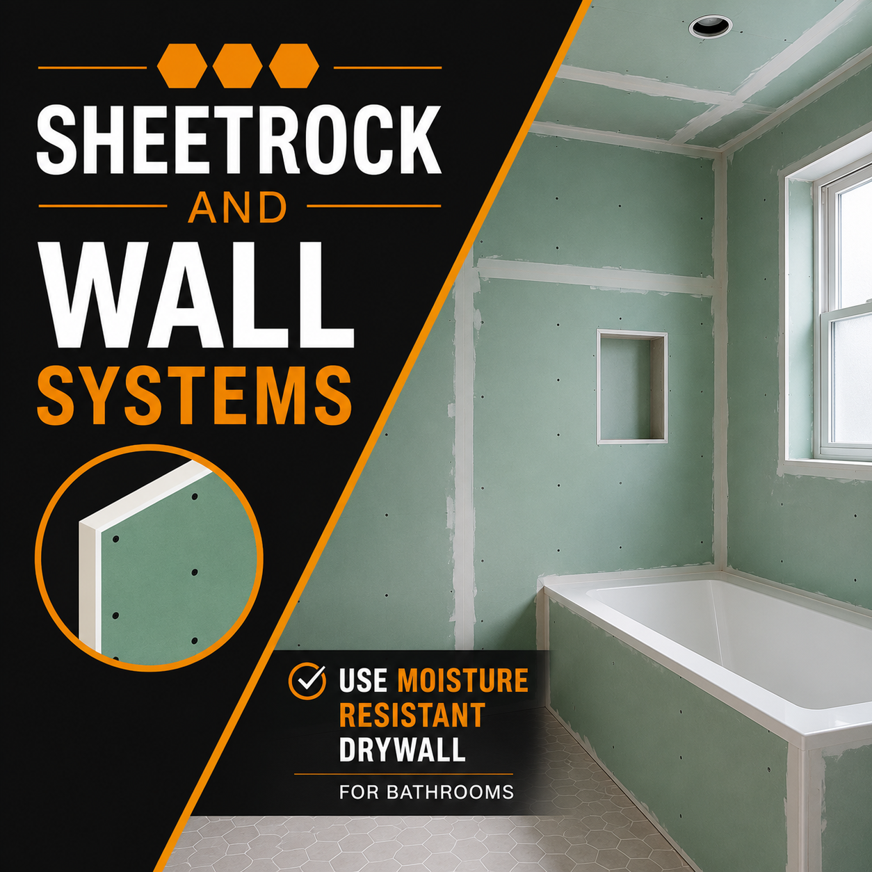inforgraphic showing mold and mildew resistant drywall option