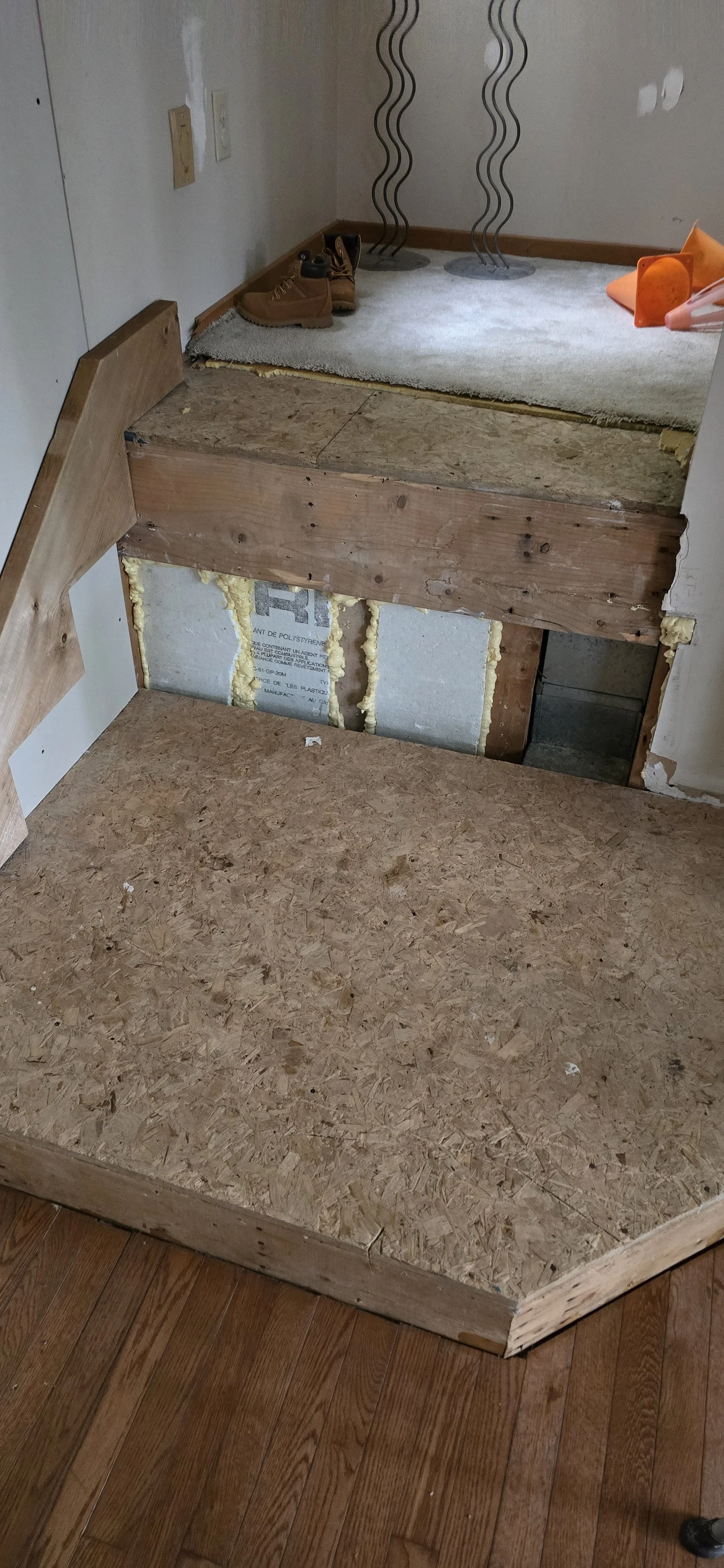 Stair Landing - prep for staircase install in Sunningdale home - London Ontario