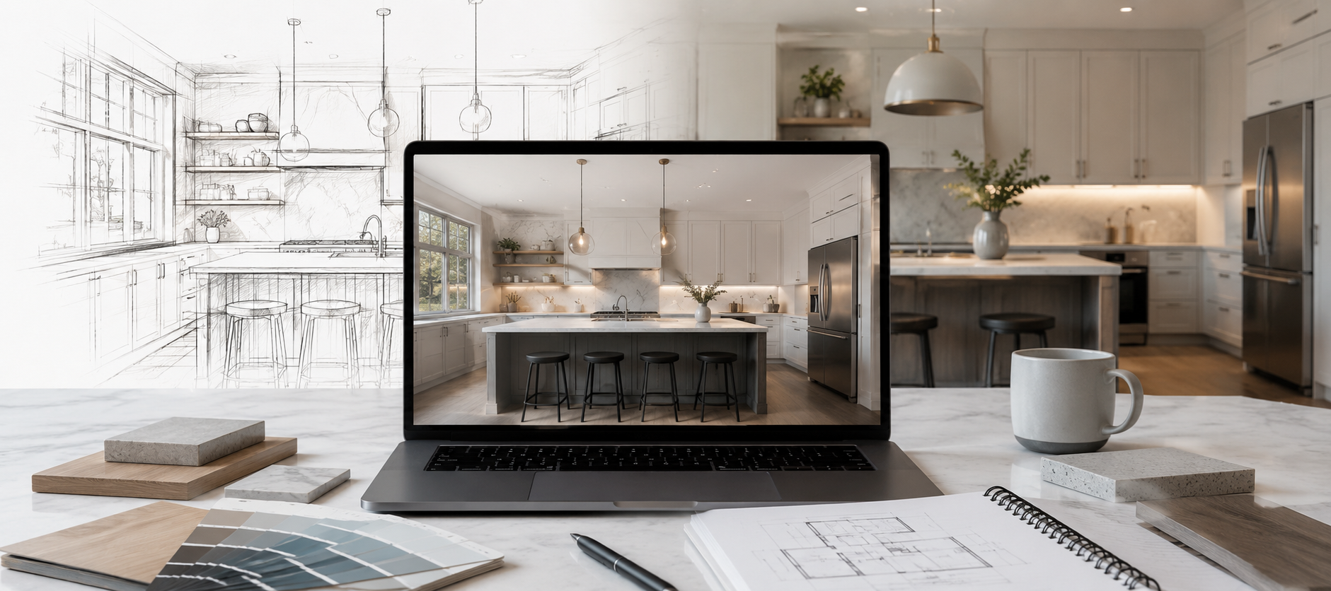 image describing a residential renovation luxury kitchen design session