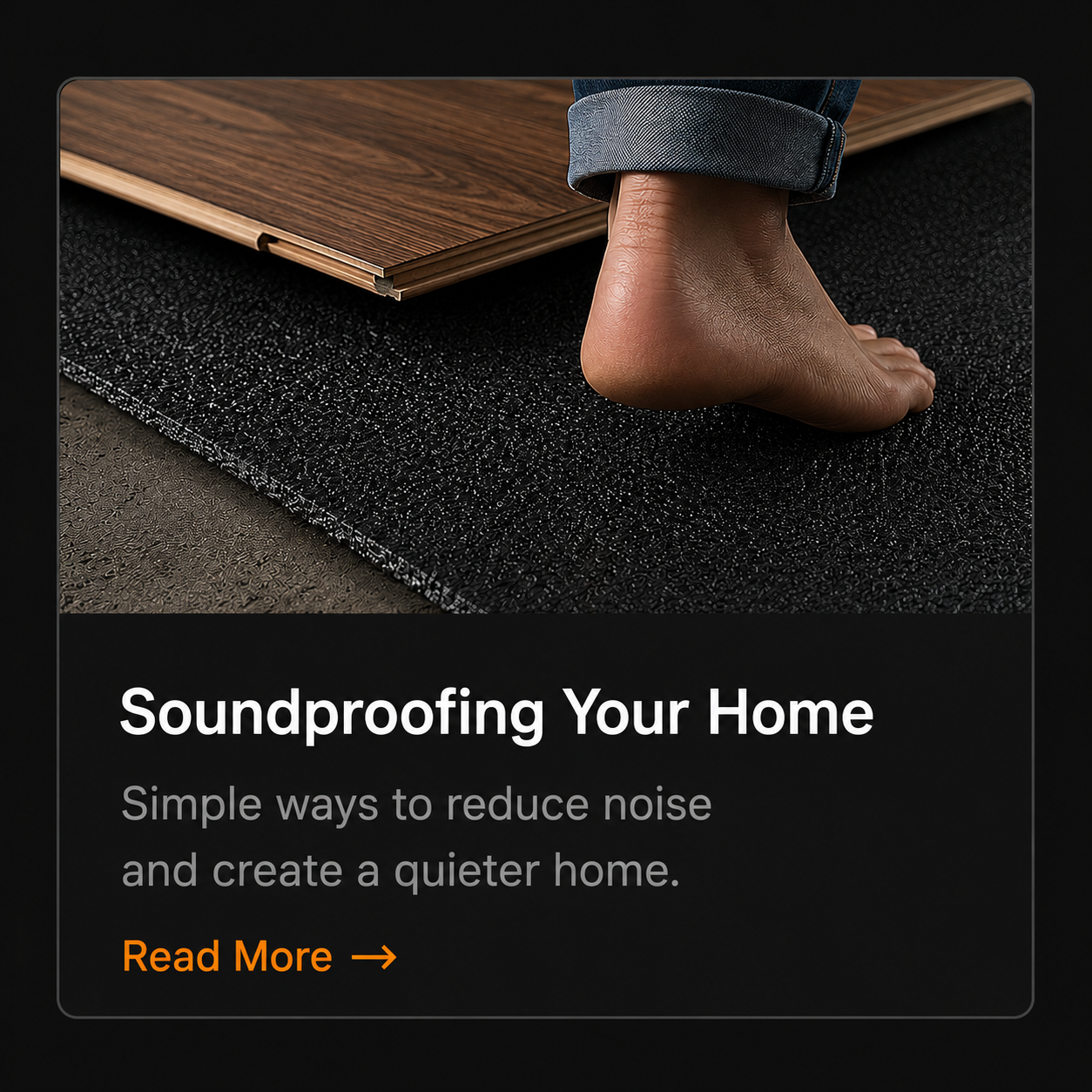 Person walking on a finished floor, illustrating how proper flooring systems and underlay help reduce noise transmission throughout a home.