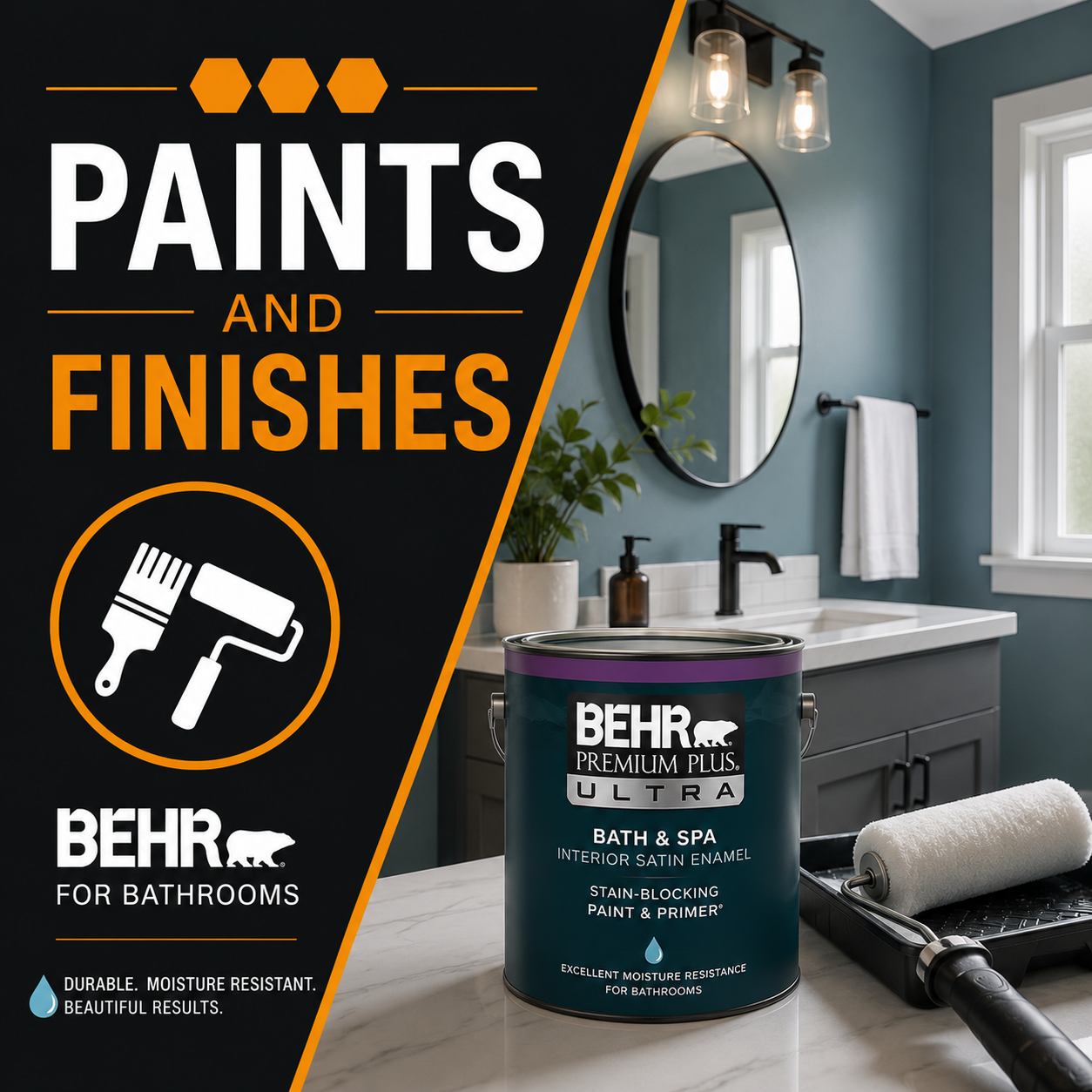 infographic explaining different types of primers, paints and finishes for various useages.