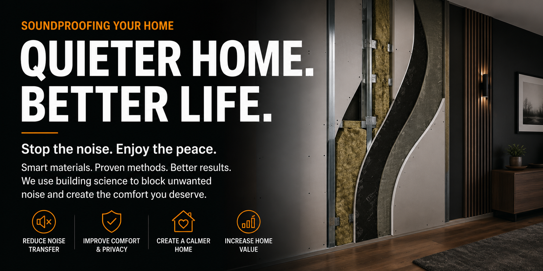 Discover how proper wall construction, insulation, drywall, flooring, and air sealing reduce noise and create a quieter, more comfortable home.