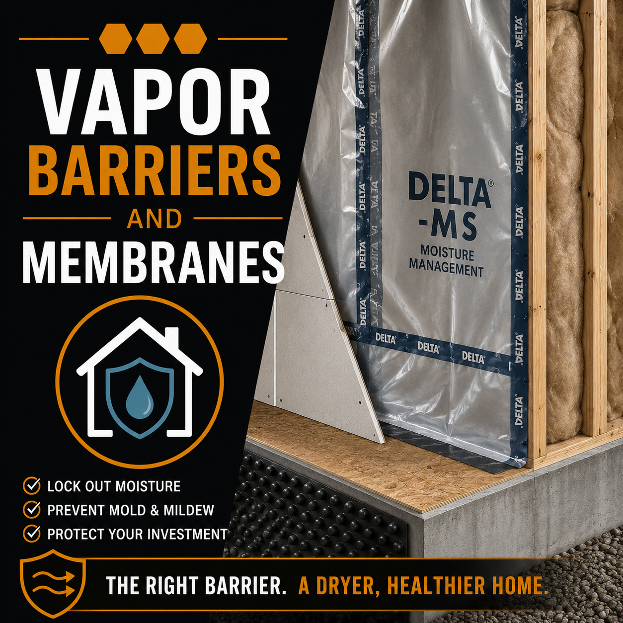 infographic displaying new vapor barrier and membrane technologies