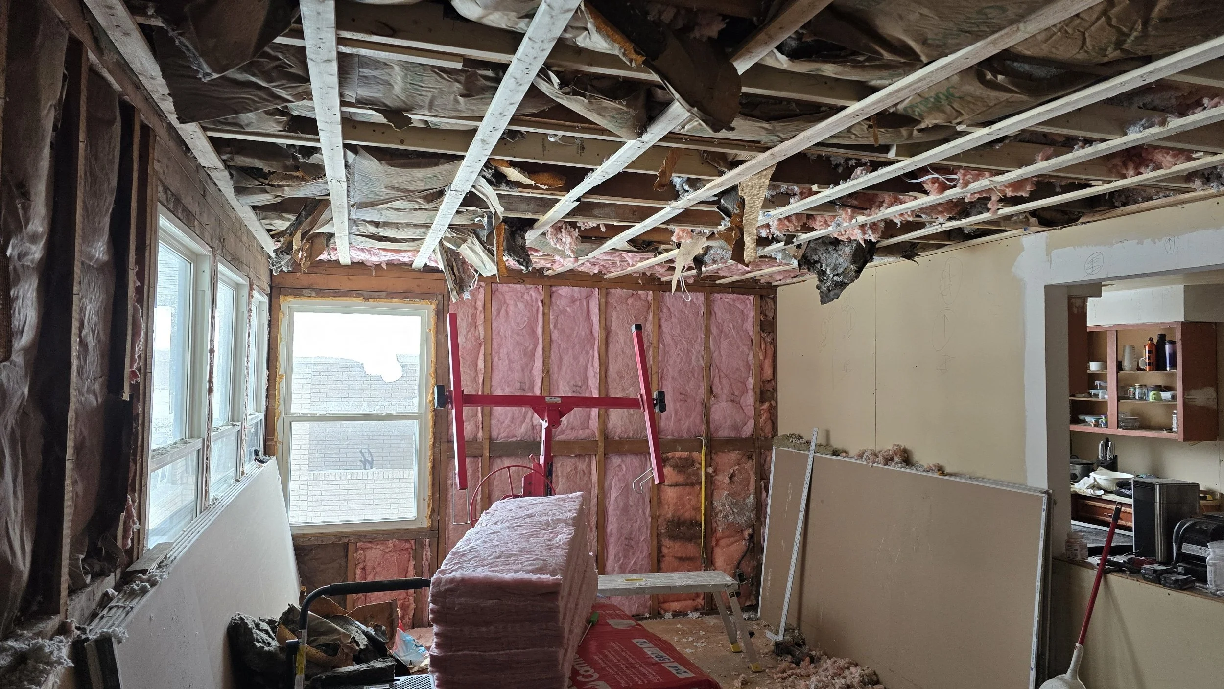 New Insulation in the old Living Room - (Whiteoaks London Ontario)