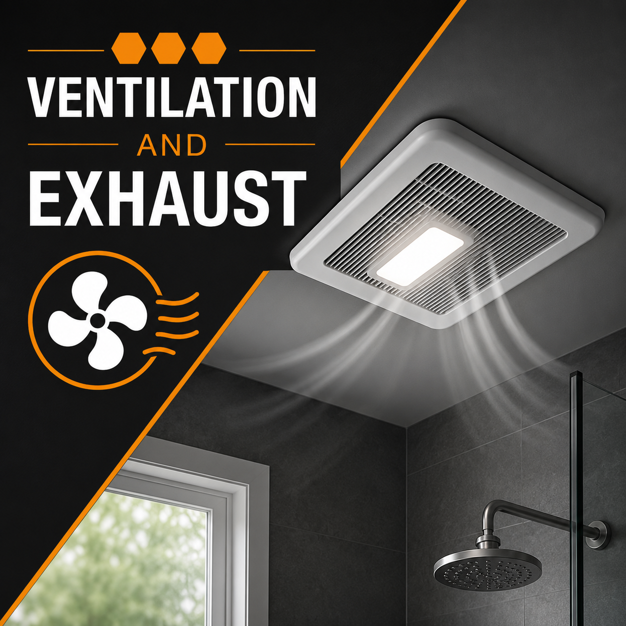 graphic describing proper ventilation for bathrooms