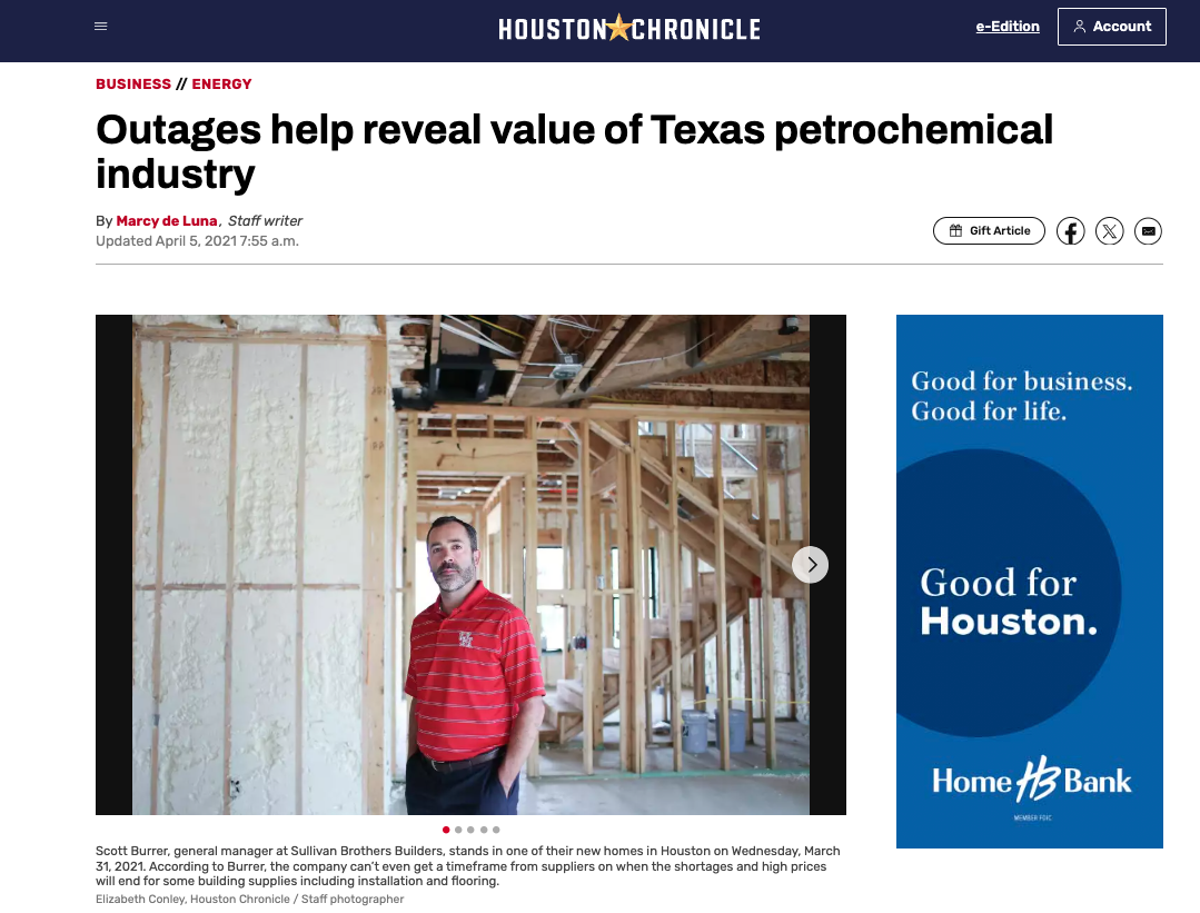 Outages help reveal value of Texas petrochemical industry
