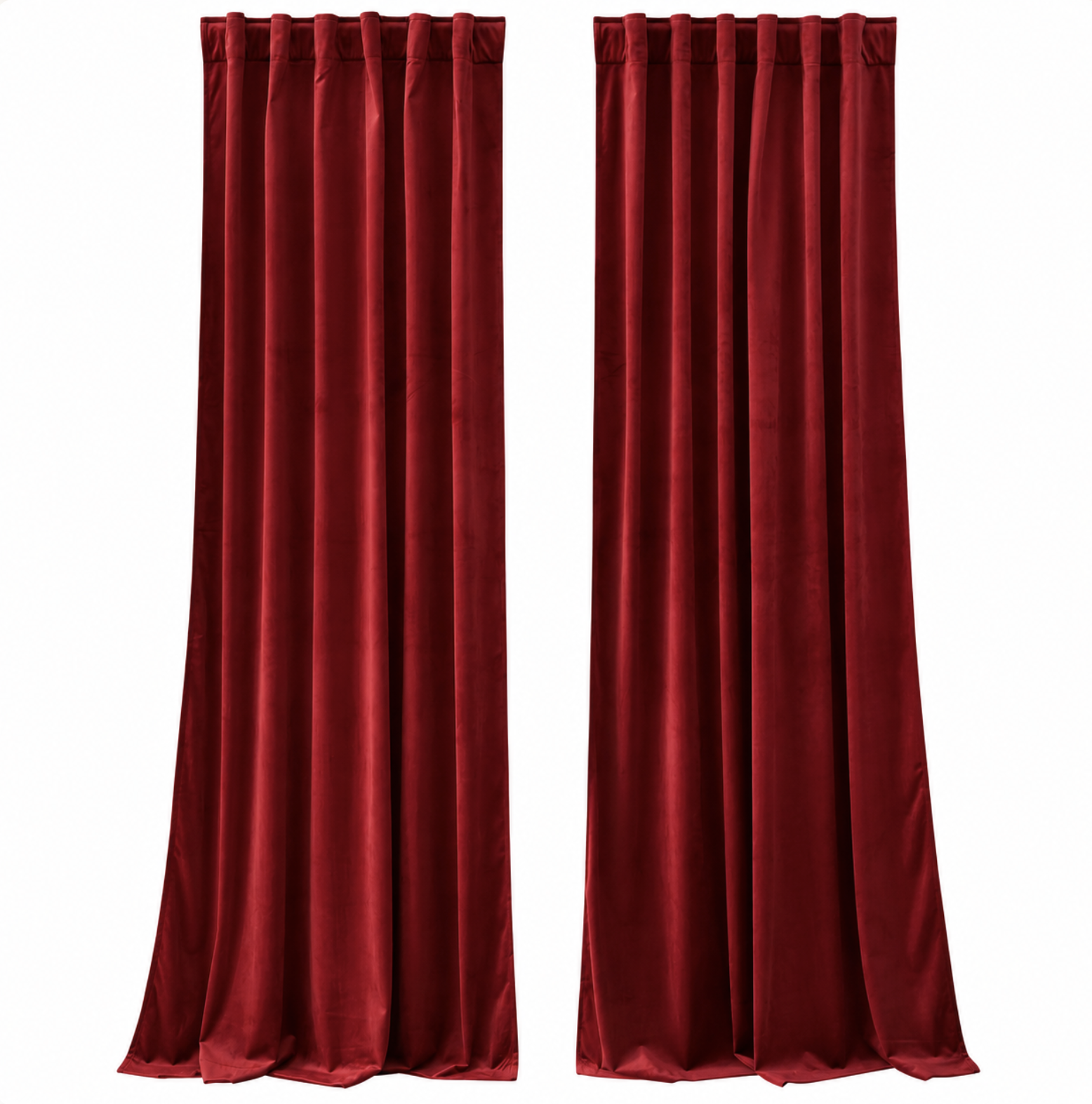 Red Velvet Curtains - 2 Panels