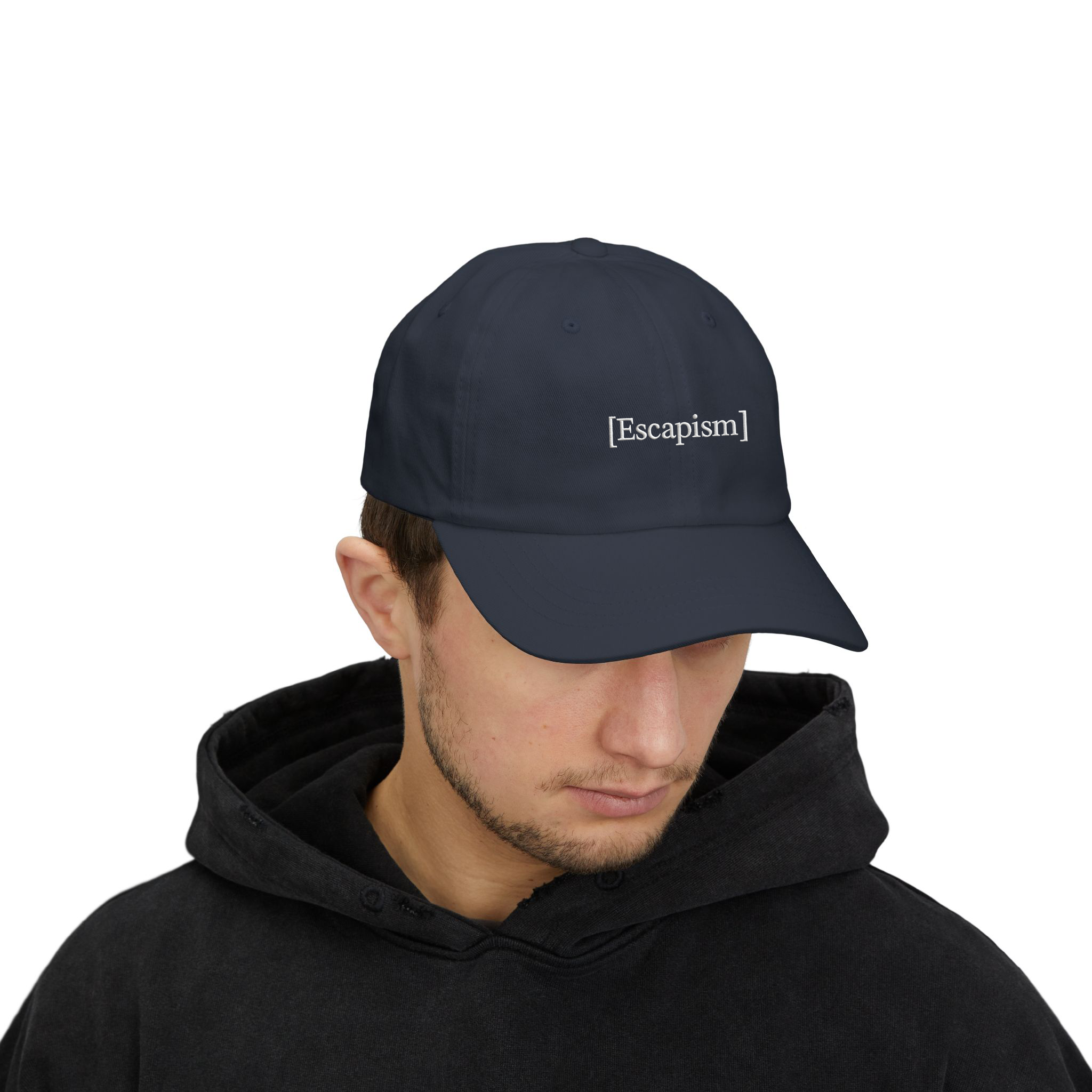 Escapism_Dad Hat_Navy_Model.png