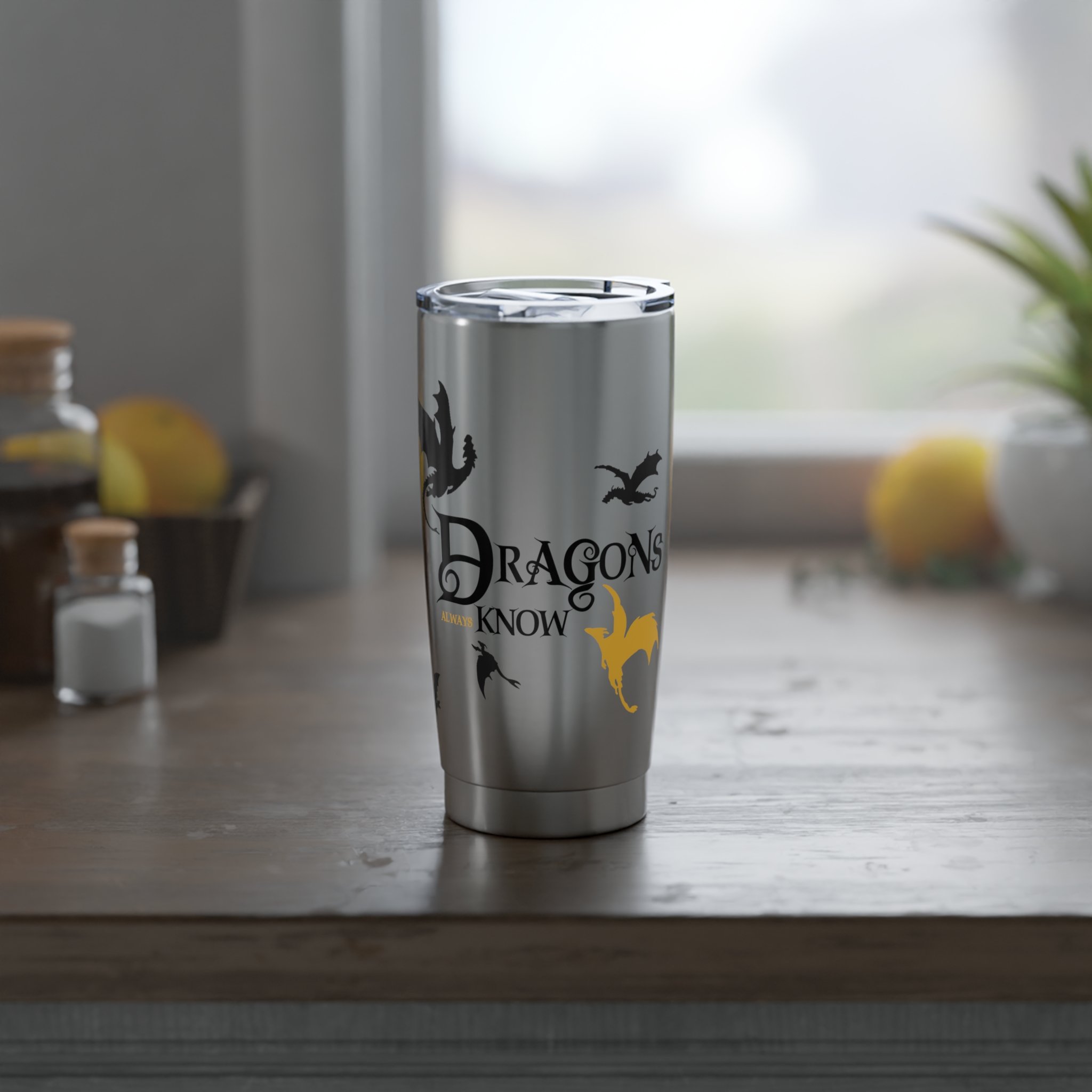 Dragons always know Fourth Wing Stainless Steel 20 oz Tumbler