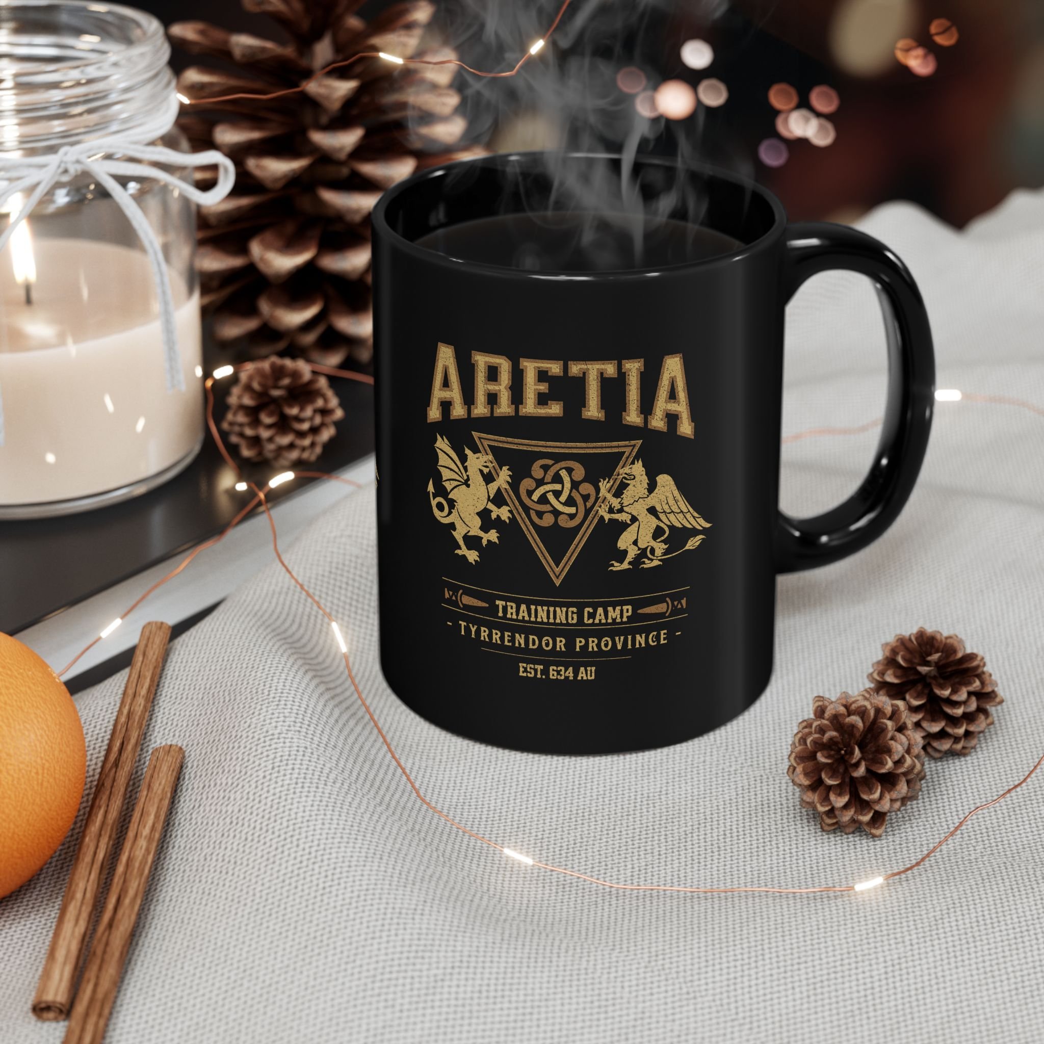 Aretia Training Camp Fourth Wing Rebecca Yarros Black Mug