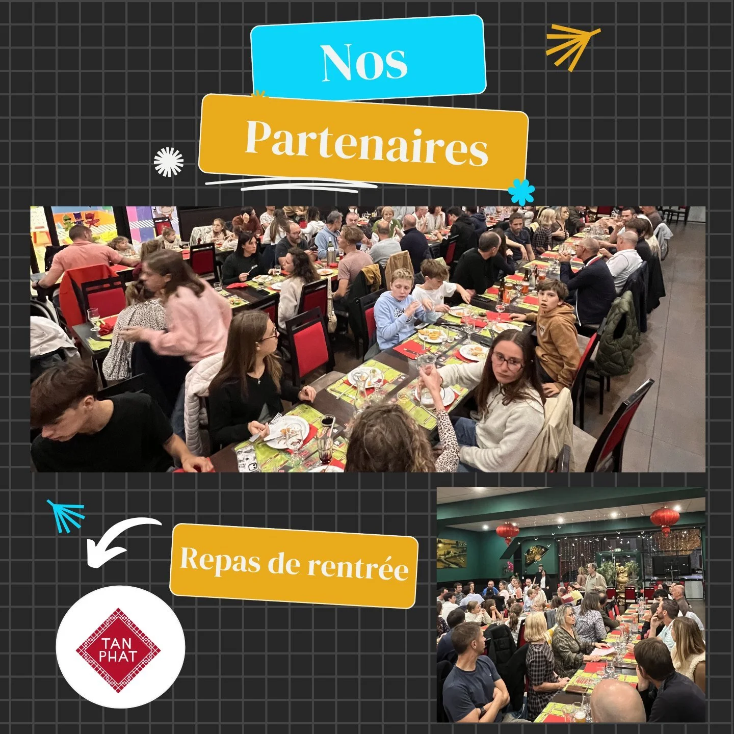 Repas de rentr&eacute;e r&eacute;ussi ! 

Quel plaisir de se retrouver pour ce moment de convivialit&eacute; et de partage 🤝

👏 Ce sont 90 adh&eacute;rents qui ont r&eacute;pondu pr&eacute;sents &agrave; notre repas de rentr&eacute;e, organis&eacut