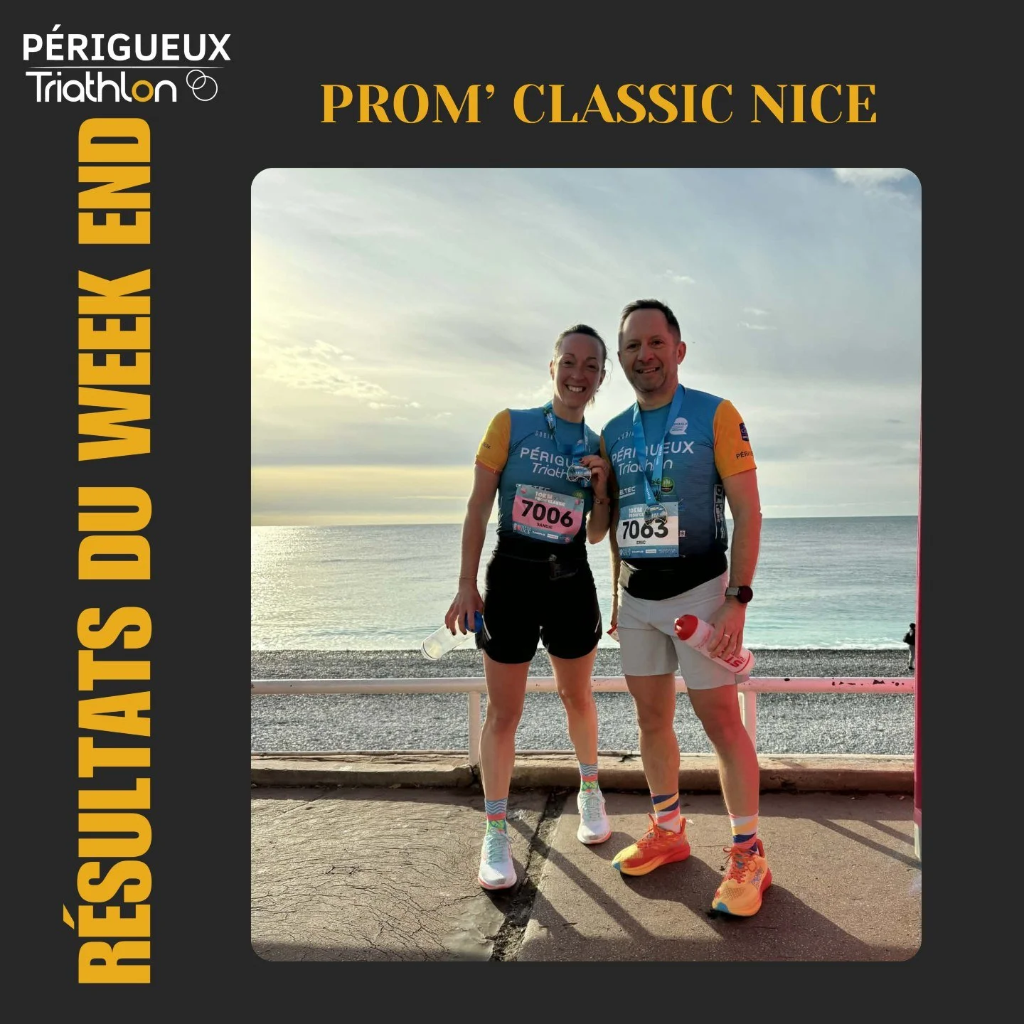 📢 R&eacute;sultats du week-end :
Prom&rsquo;Classic 10 km dimanche 4 janvier☀️

Pendant que chez nous on d&eacute;givrait les voitures 🥶, Sandy Roussel et &Eacute;ric Delmas &eacute;taient sur la Promenade des Anglais &agrave; Nice, en tee-shirt et