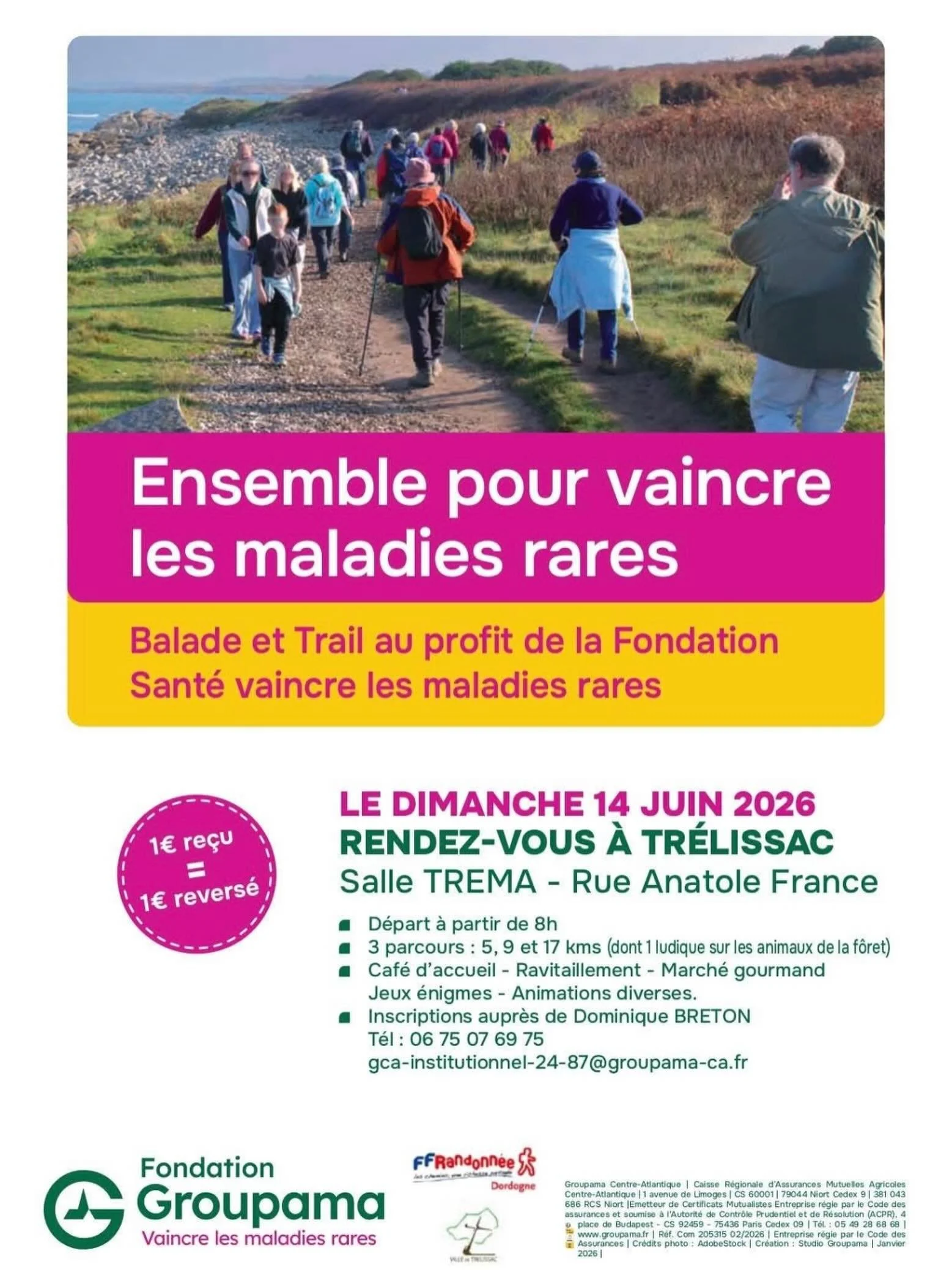 Groupama soutient la fondation des maladies rares infantiles et notre club est &eacute;galement engag&eacute; par le biais des 10km canal. 
Ce soutien est n&eacute; du partenariat avec Groupama.
Une cause qui nous tient &agrave; c&oelig;ur 💜

Nous s