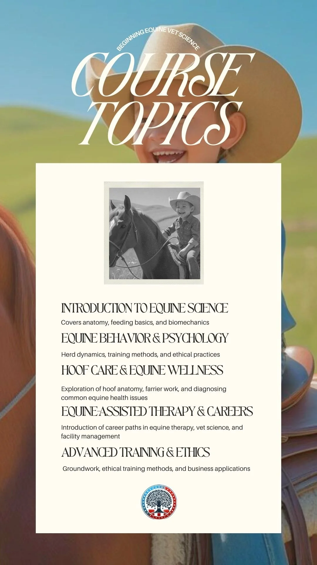 Only three spots left for January! Don't miss out on this opportunity to register your child for our Gentry Equine Vet Science 4 week or 15 week classes! This class is EFA approved as science class curriculum or career and technical elective curricul