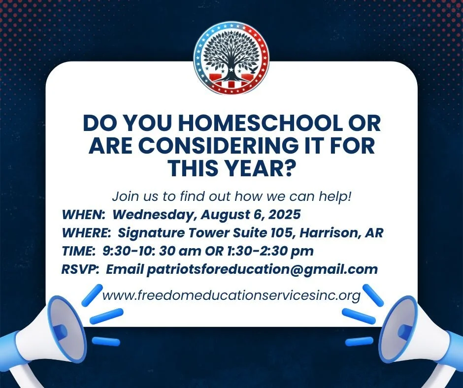 Whether you are new to homeschooling, undecided, or experienced, we may be able to help you in some way. Join us on Wednesday, August 6, 2025 at Signature Tower, Suite 105. We would love to visit with you and find ways to work together.