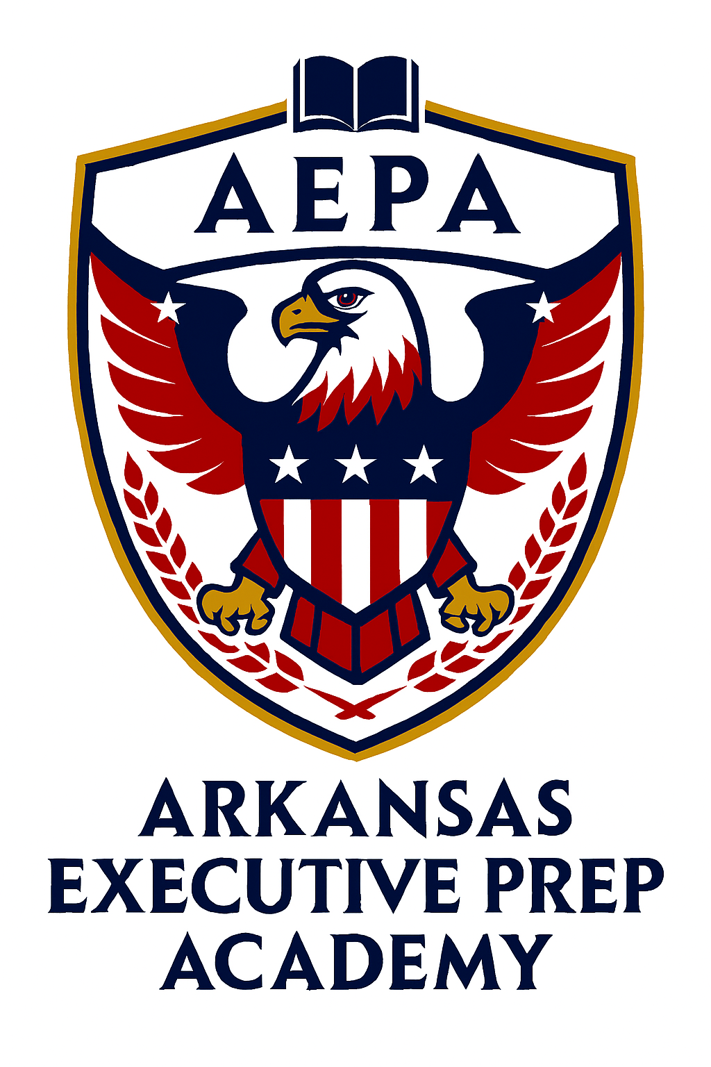 A wooden desk with a silver MacBook laptop covered in various stickers, a blue backpack with a white label, and an open notebook filled with handwritten notes and colorful highlights.