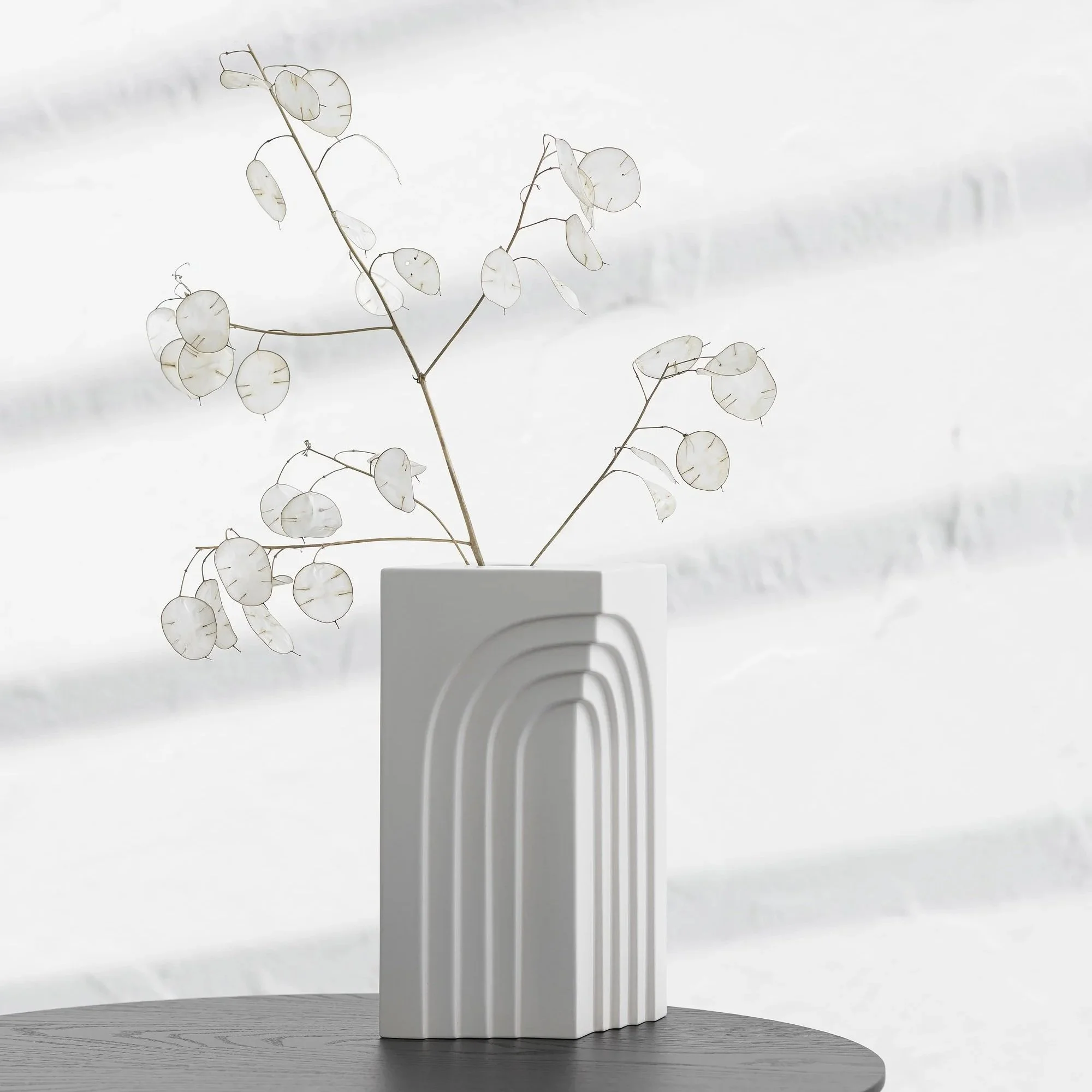 Ceramic Vase "Semi-Arch", Matt White, Collectible Serial Edition